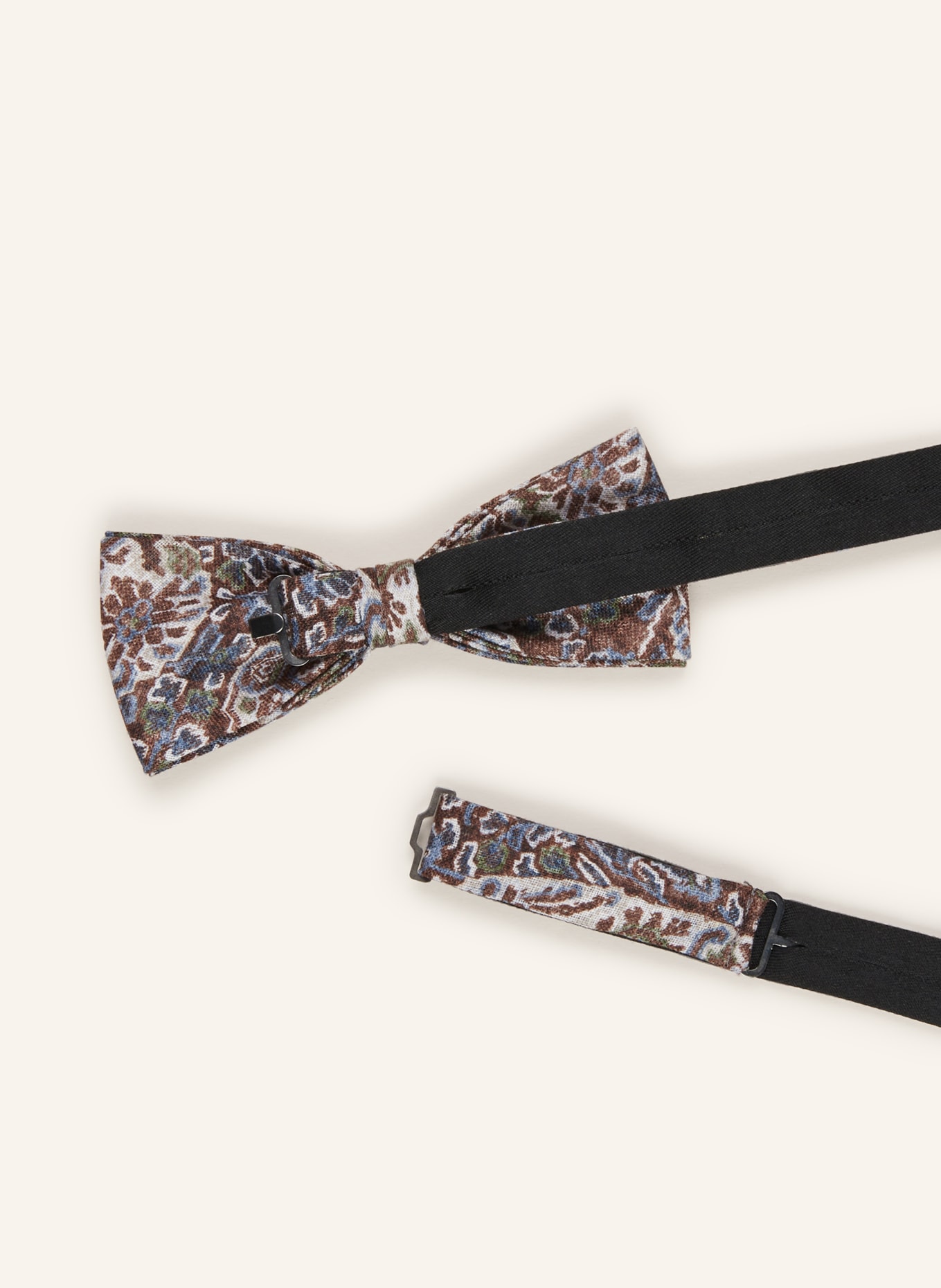 MONTI Set: Bow tie and pocket square, Color: BROWN/ CREAM/ BLUE (Image 3)