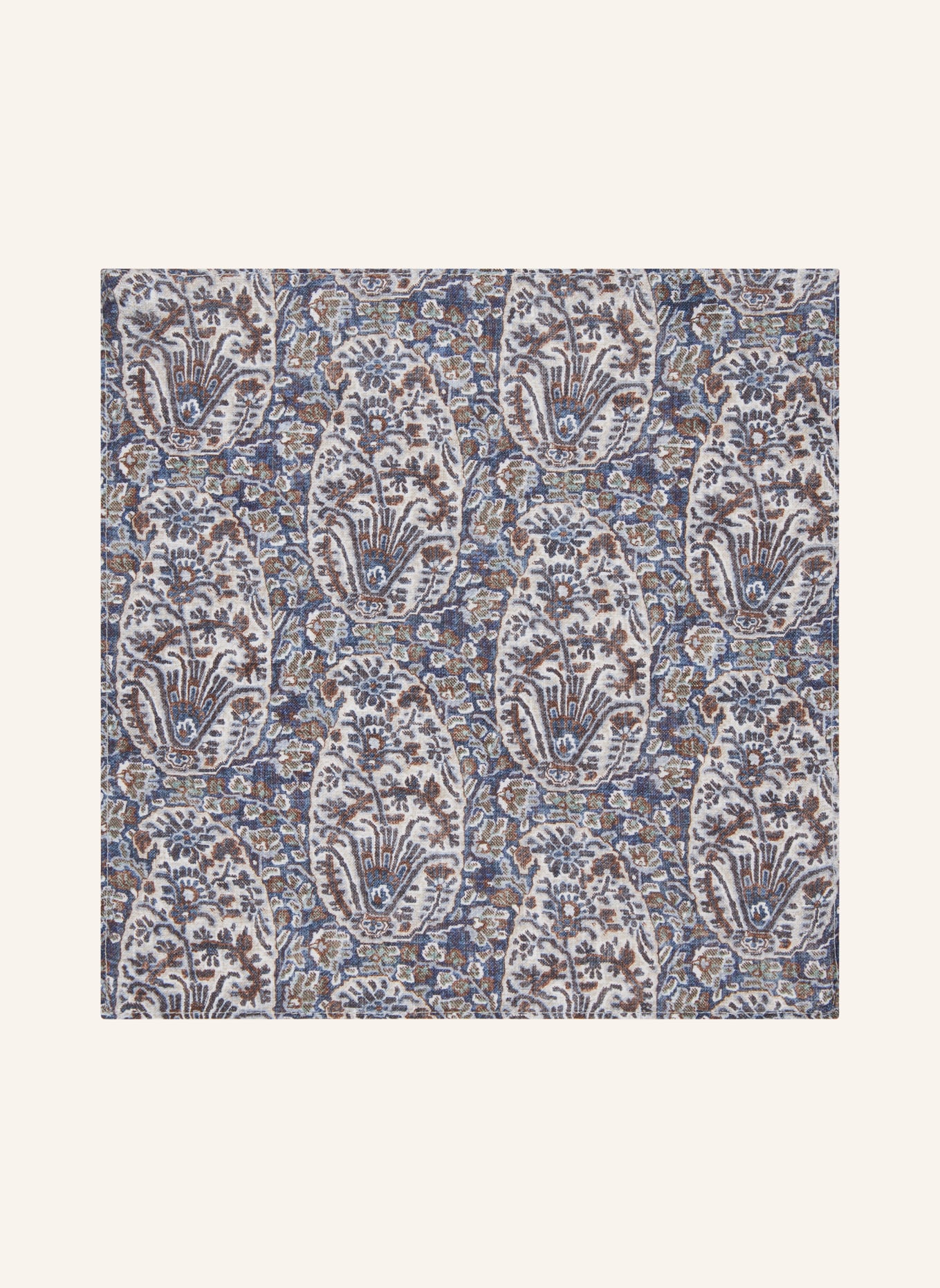 MONTI Set: Fliege und Einstecktuch: DUNKELBLAU / BRAUN / CREME