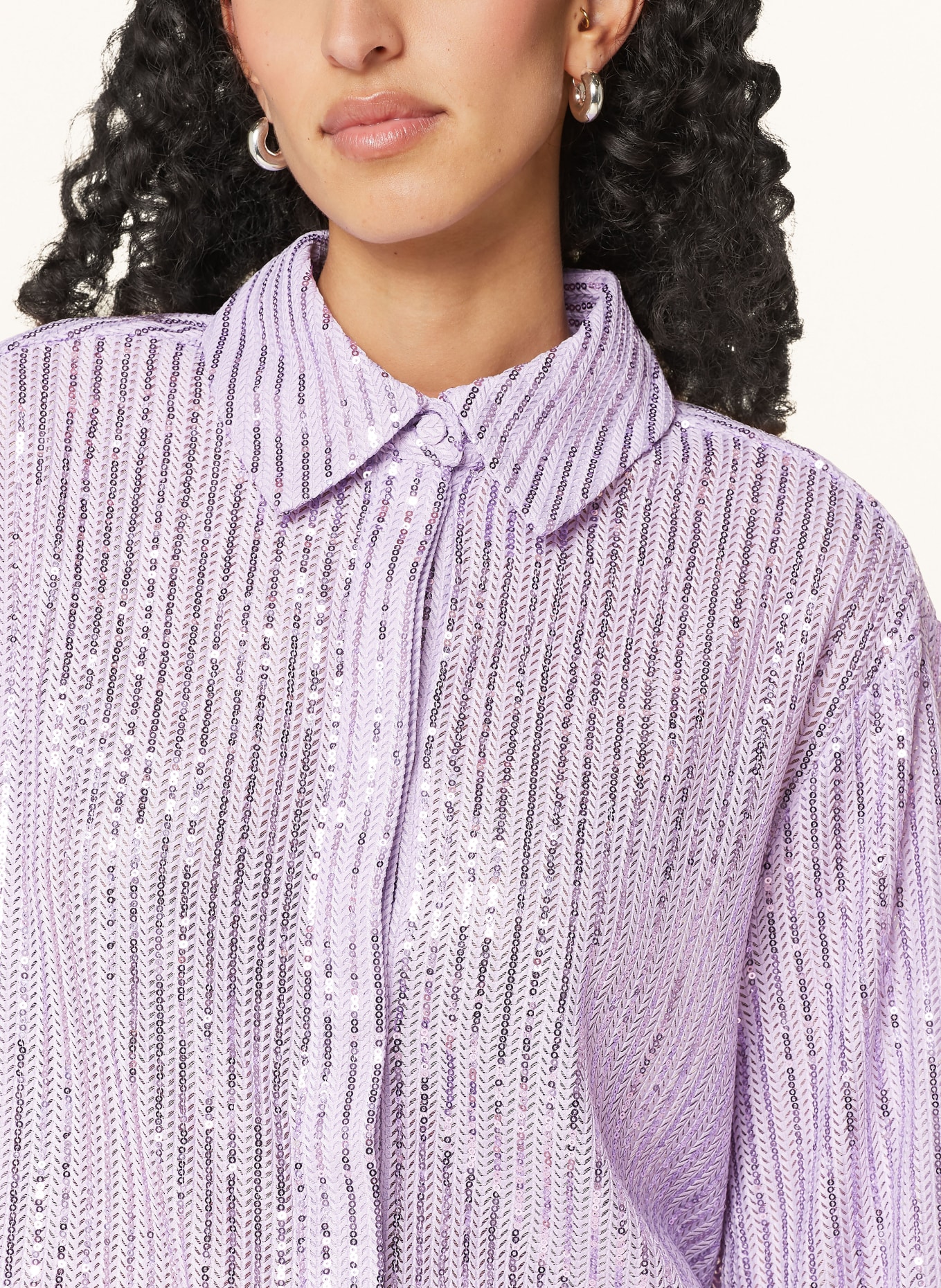 STINE GOYA Shirt blouse with sequins, Color: LAVENDER (Image 4)