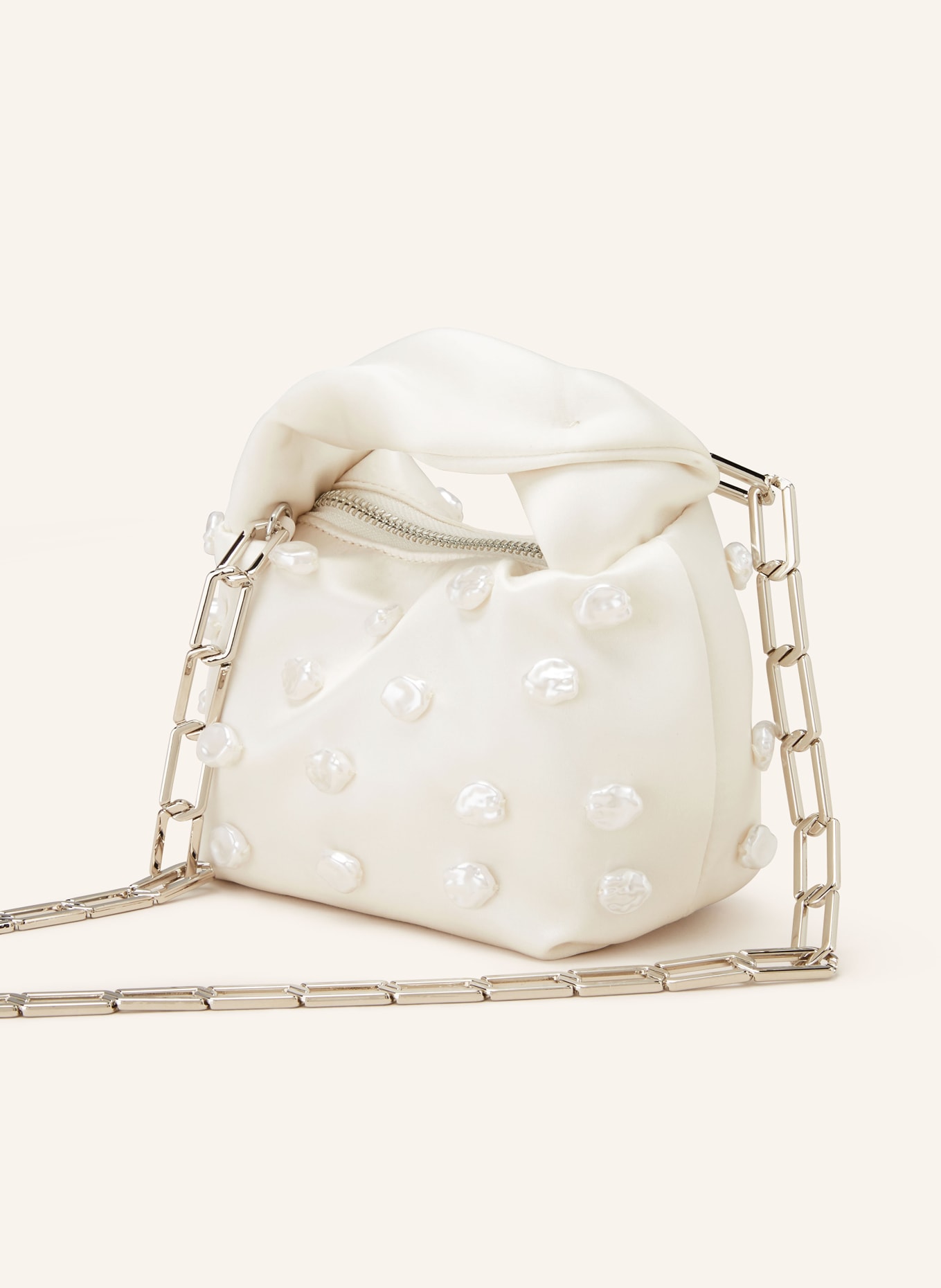 STINE GOYA Crossbody bag ZIGGY with decorative beads, Color: WHITE (Image 2)