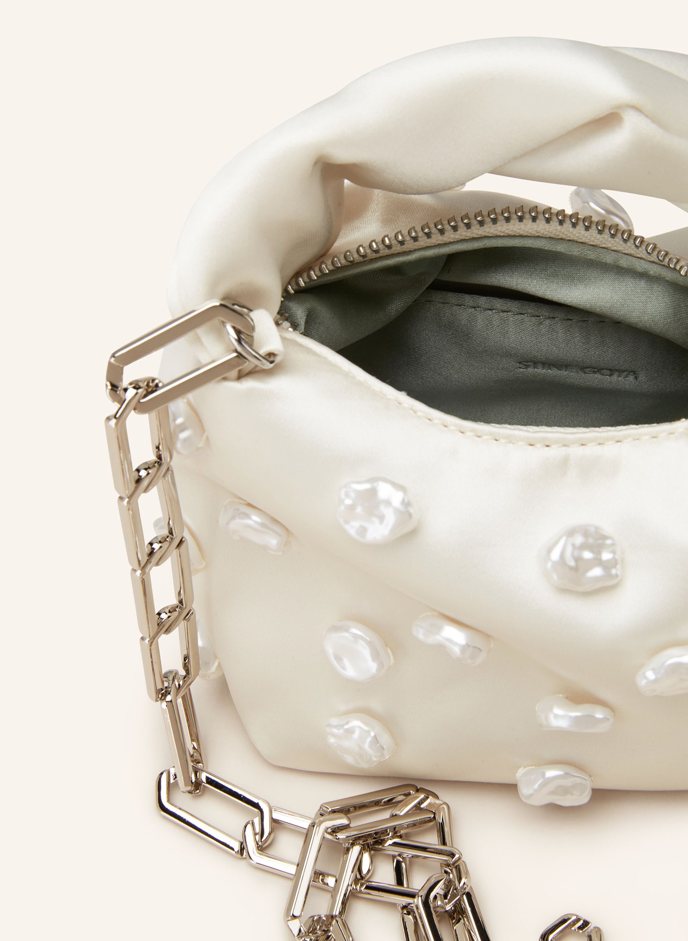 STINE GOYA Crossbody bag ZIGGY with decorative beads, Color: WHITE (Image 3)