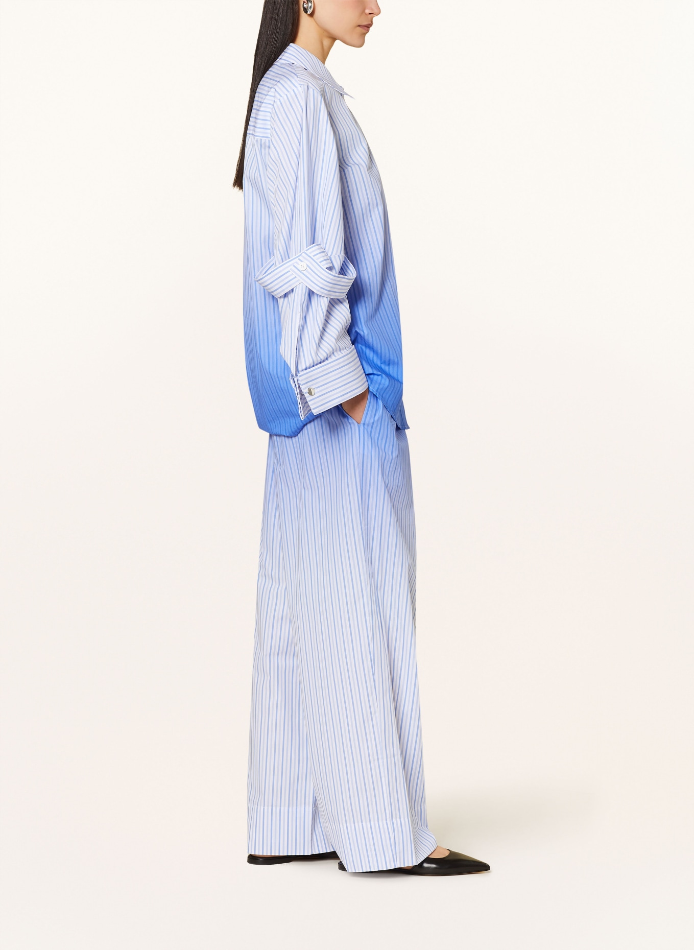 STINE GOYA Wide leg trousers ASTA, Color: WHITE/ BLUE (Image 4)