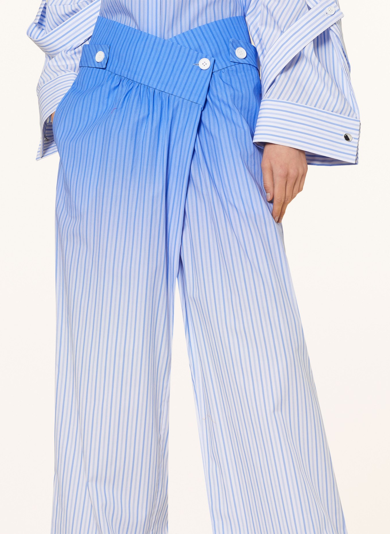 STINE GOYA Wide leg trousers ASTA, Color: WHITE/ BLUE (Image 5)