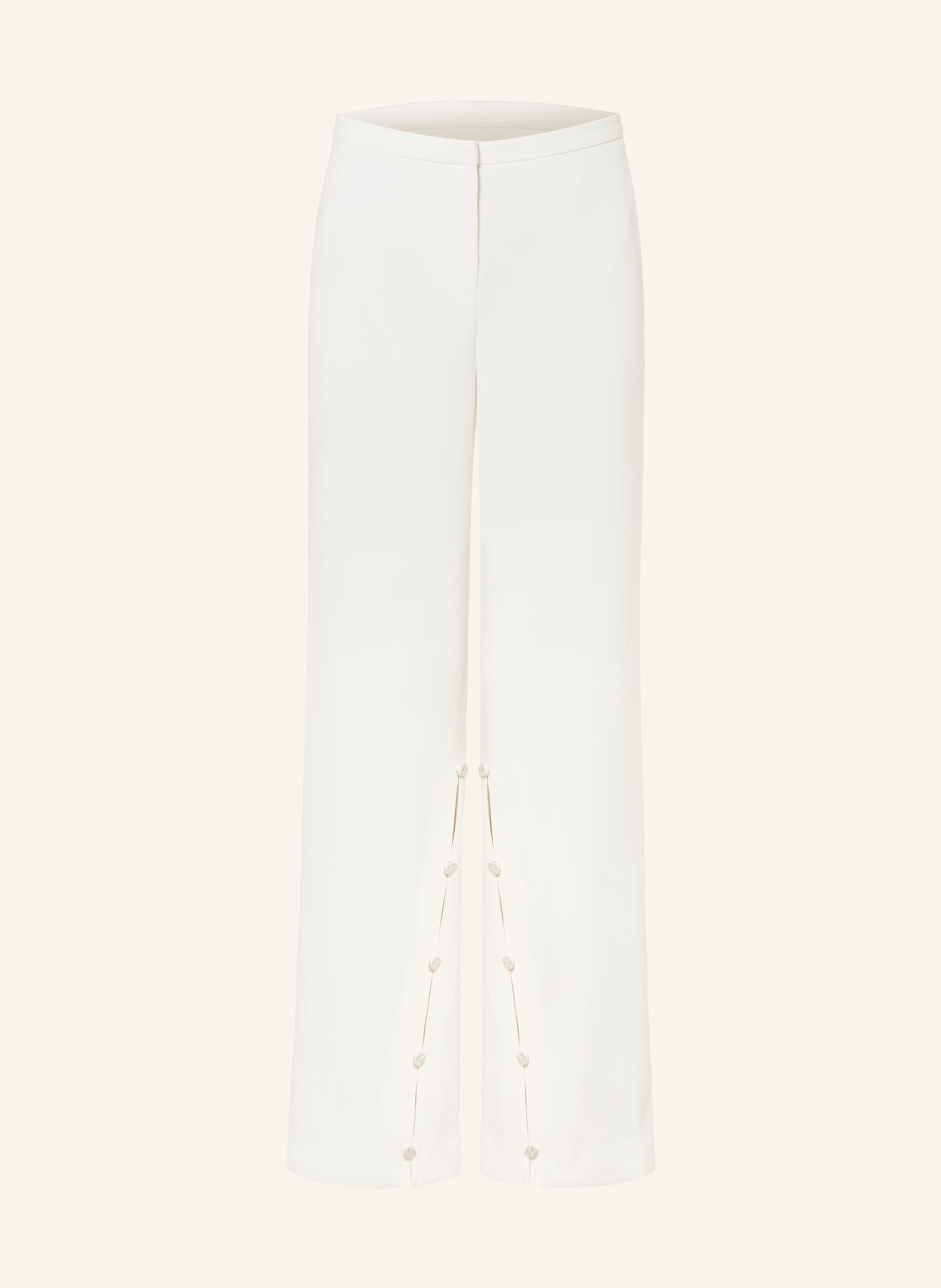 STINE GOYA Wide leg trousers ISAAC with decorative beads, Color: PEARL (Image 1)