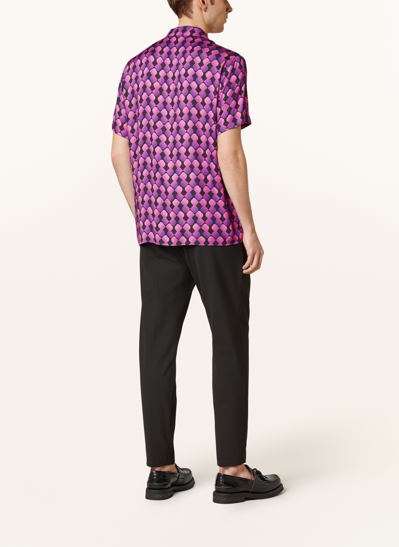 BALDESSARINI Short sleeve shirt EASY comfort fit, Color: BLACK/ PURPLE/ PINK (Image 3)