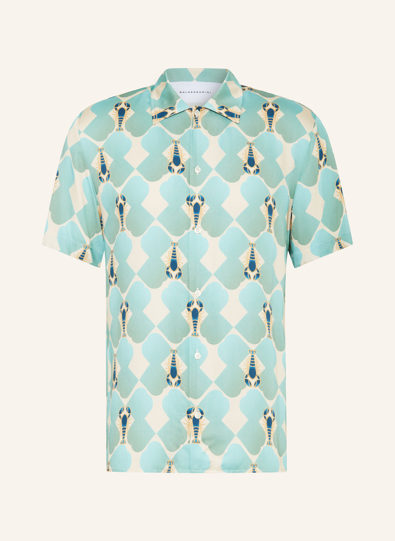 BALDESSARINI Short sleeve shirt EASY regular fit, Color: CREAM/ TURQUOISE/ MINT (Image 1)