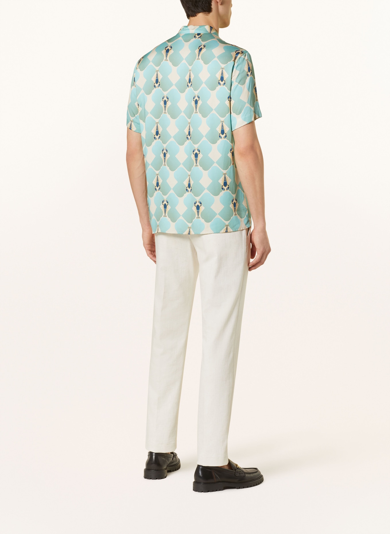 BALDESSARINI Short sleeve shirt EASY regular fit, Color: CREAM/ TURQUOISE/ MINT (Image 3)