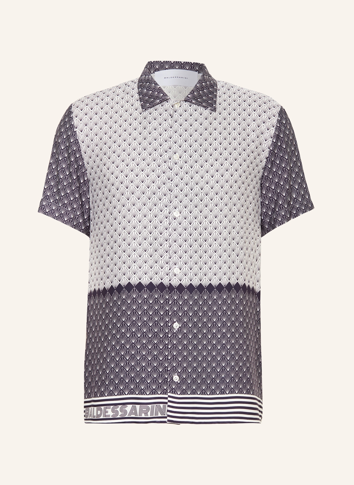 BALDESSARINI Short sleeve shirt regular fit, Color: DARK BLUE/ WHITE (Image 1)