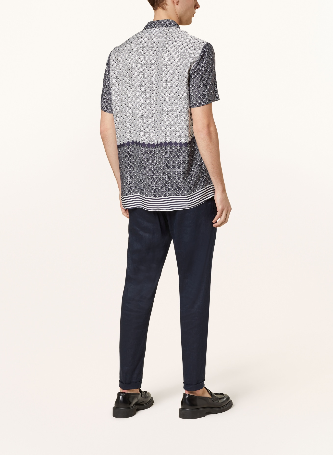BALDESSARINI Short sleeve shirt regular fit, Color: DARK BLUE/ WHITE (Image 3)