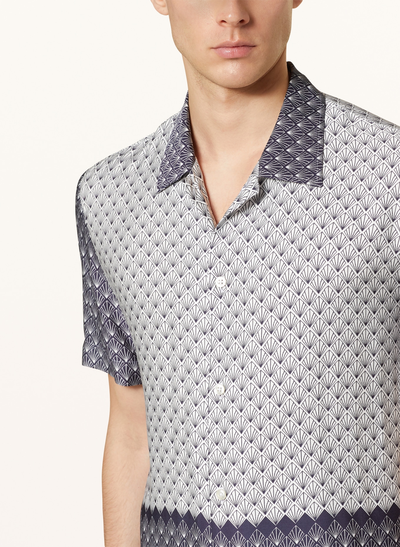 BALDESSARINI Short sleeve shirt regular fit, Color: DARK BLUE/ WHITE (Image 4)