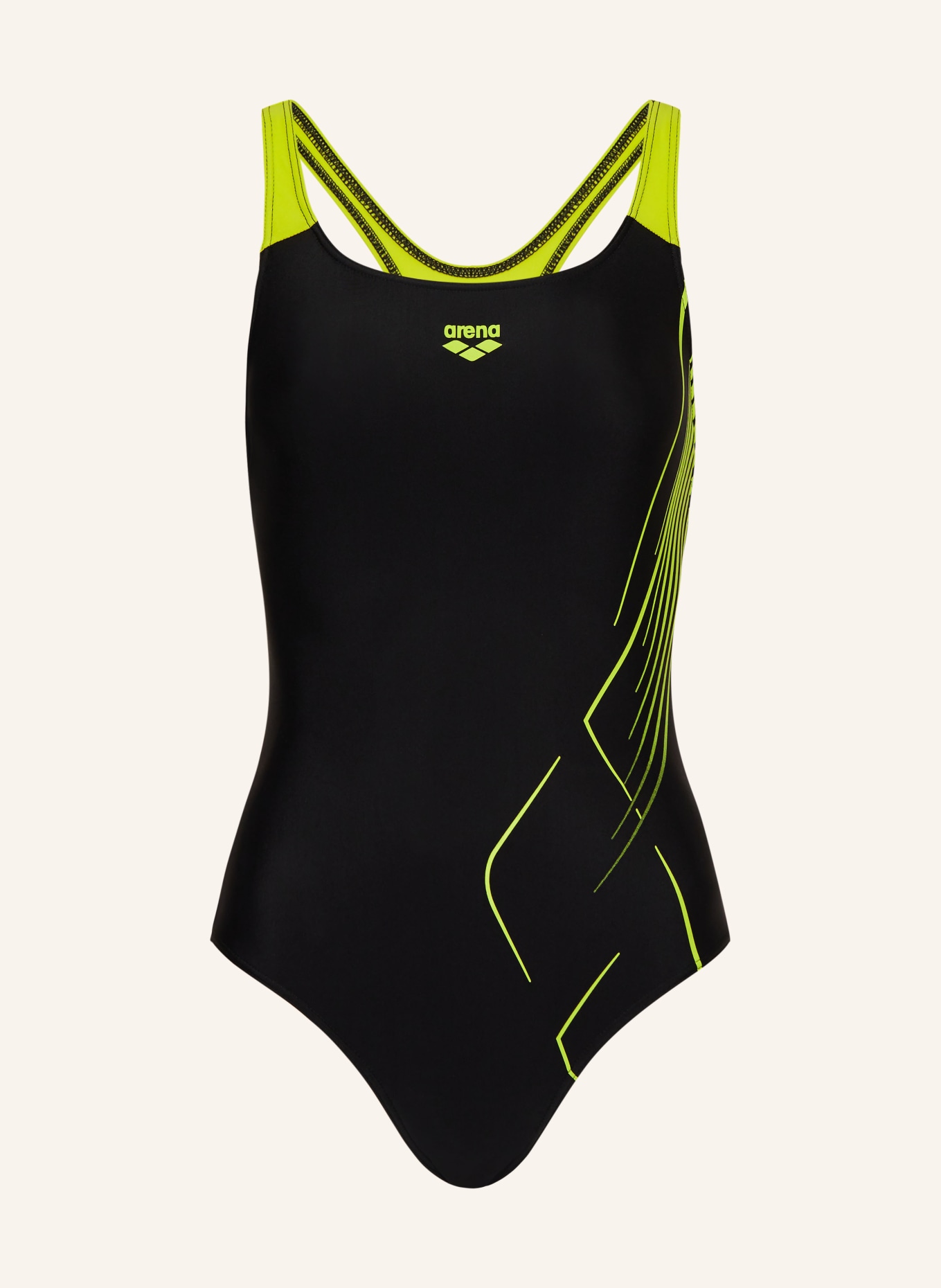 arena Swimsuit DIVE with UV protection 50+, Color: BLACK/ NEON YELLOW (Image 1)