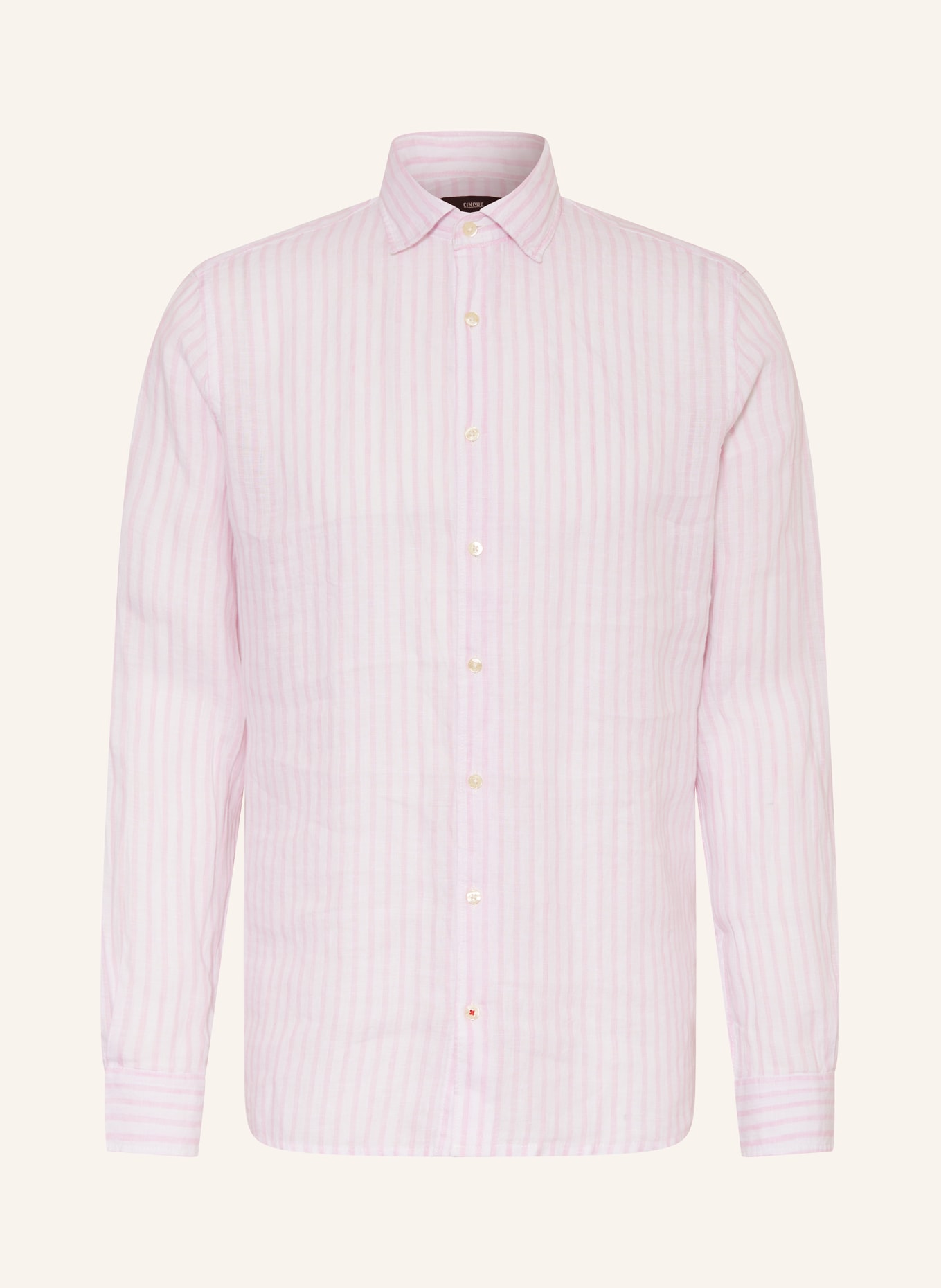 CINQUE Linen shirt CISTEVEN regular fit, Color: WHITE/ PINK (Image 1)