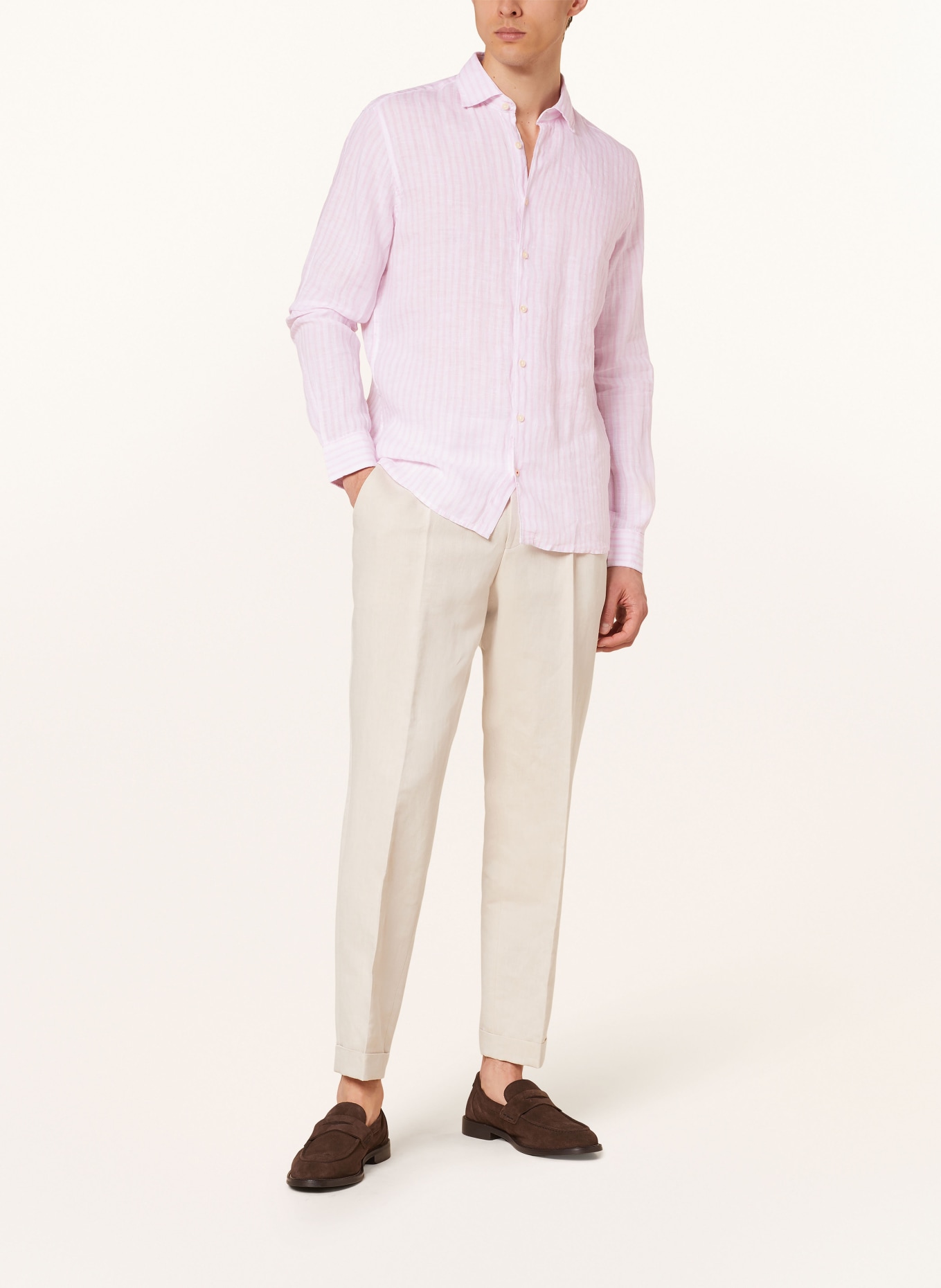 CINQUE Linen shirt CISTEVEN regular fit, Color: WHITE/ PINK (Image 2)