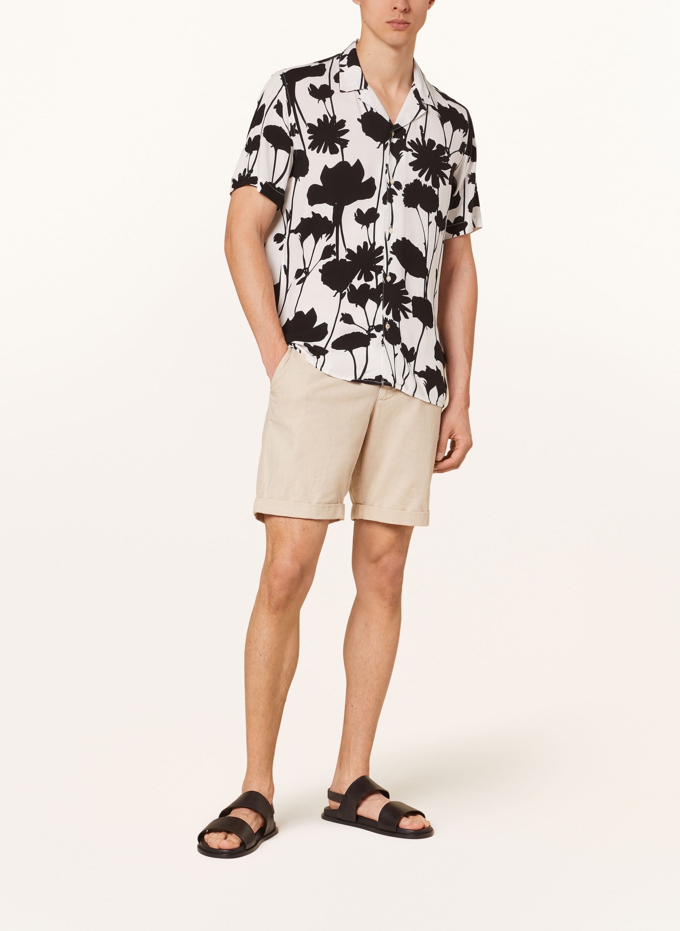 CINQUE Resort shirt CISPOT regular fit, Color: WHITE/ BLACK (Image 2)