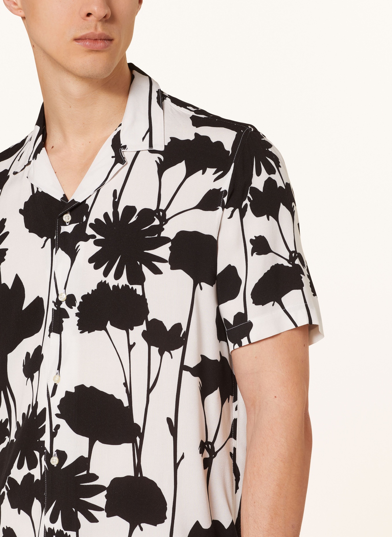 CINQUE Resort shirt CISPOT regular fit, Color: WHITE/ BLACK (Image 4)