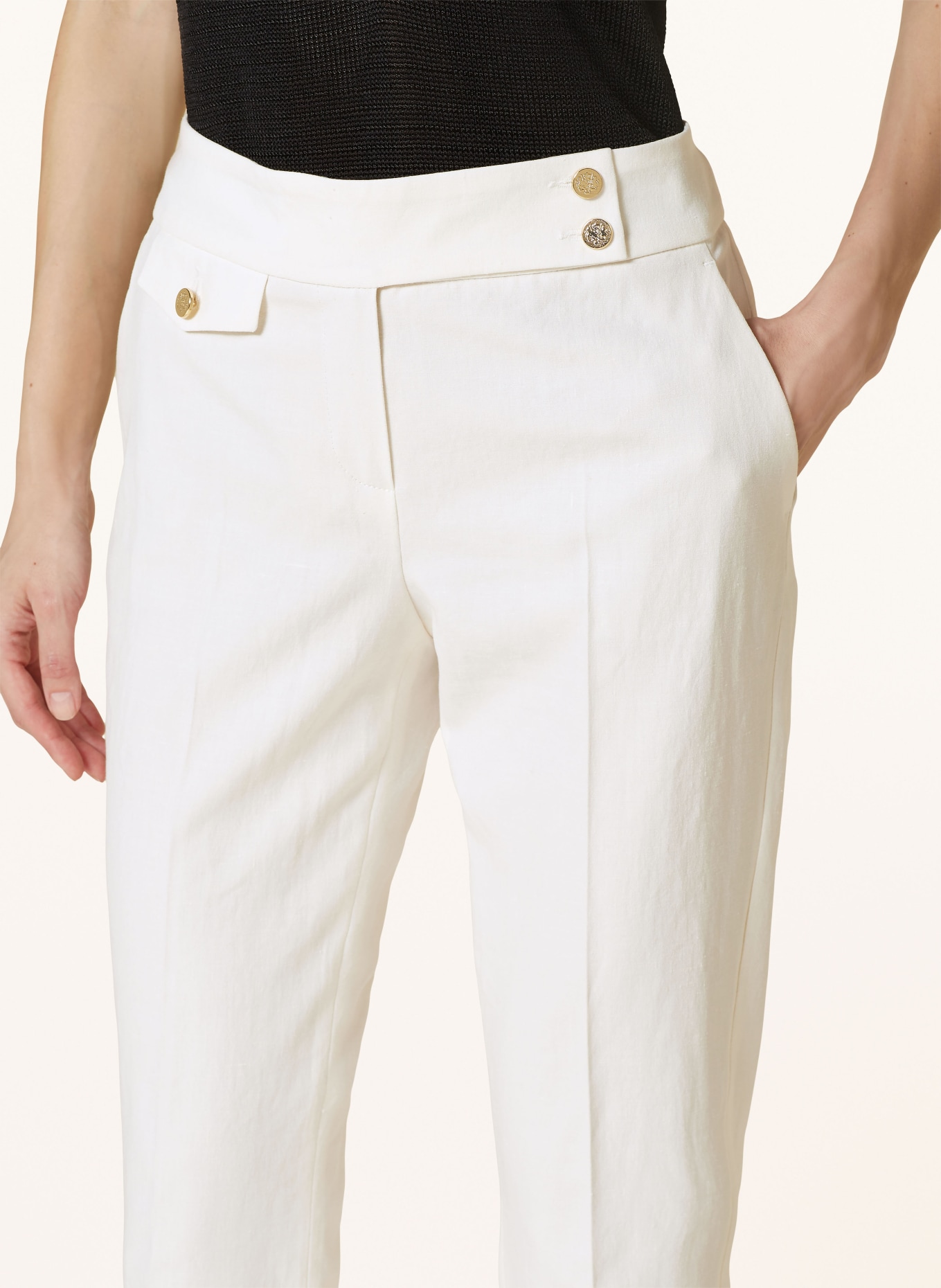 SEDUCTIVE 7/8 trousers INEZ with linen, Color: ECRU (Image 5)