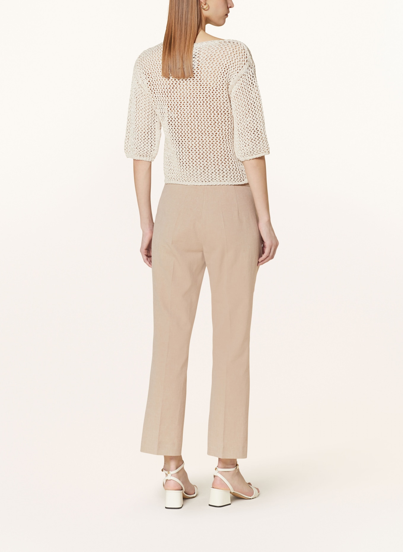 SEDUCTIVE 7/8 trousers INEZ with linen, Color: BEIGE (Image 3)