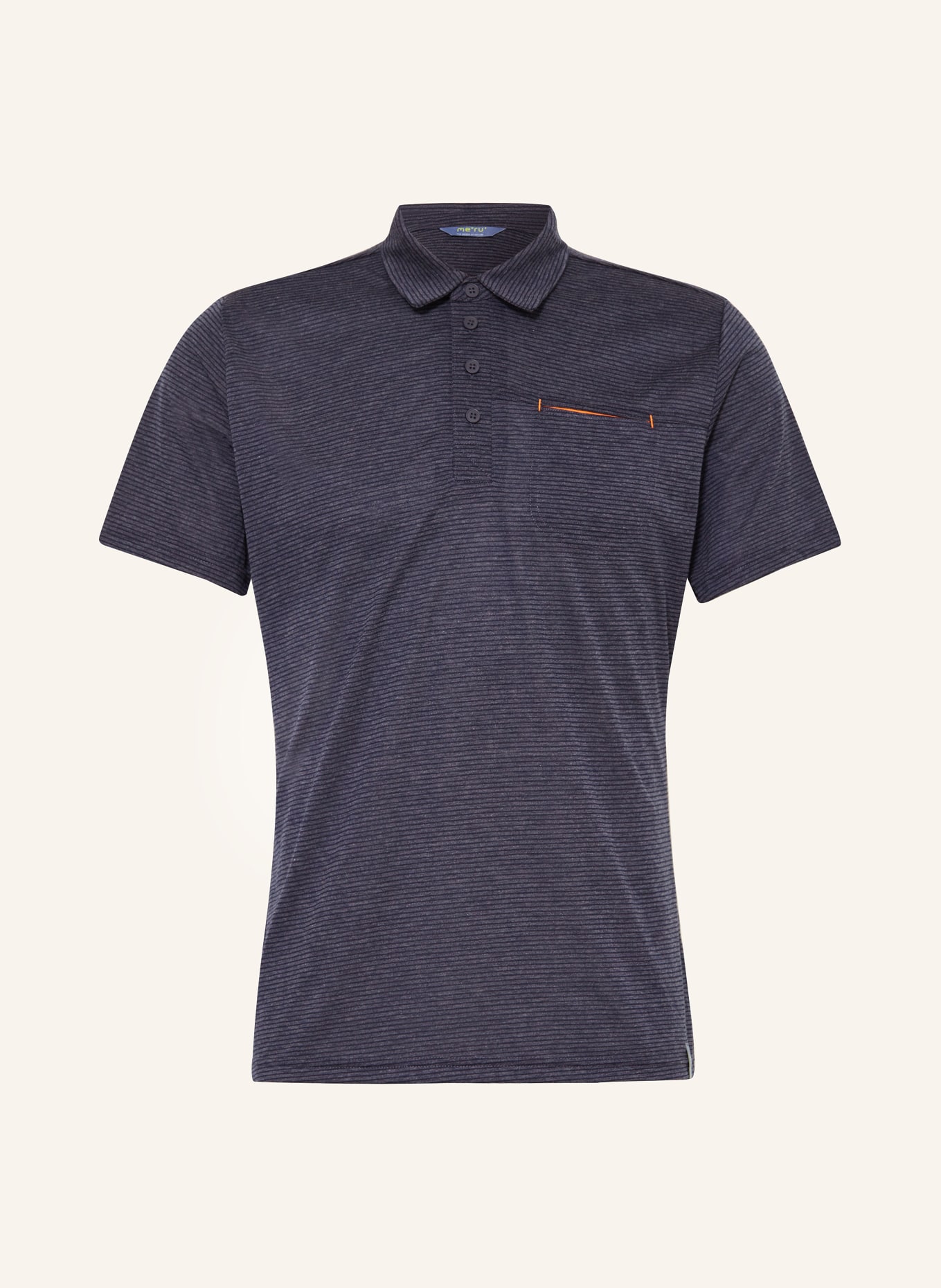 me°ru' Funktions-Poloshirt RUNDU, Farbe: 3000 navy stripe (Bild 1)