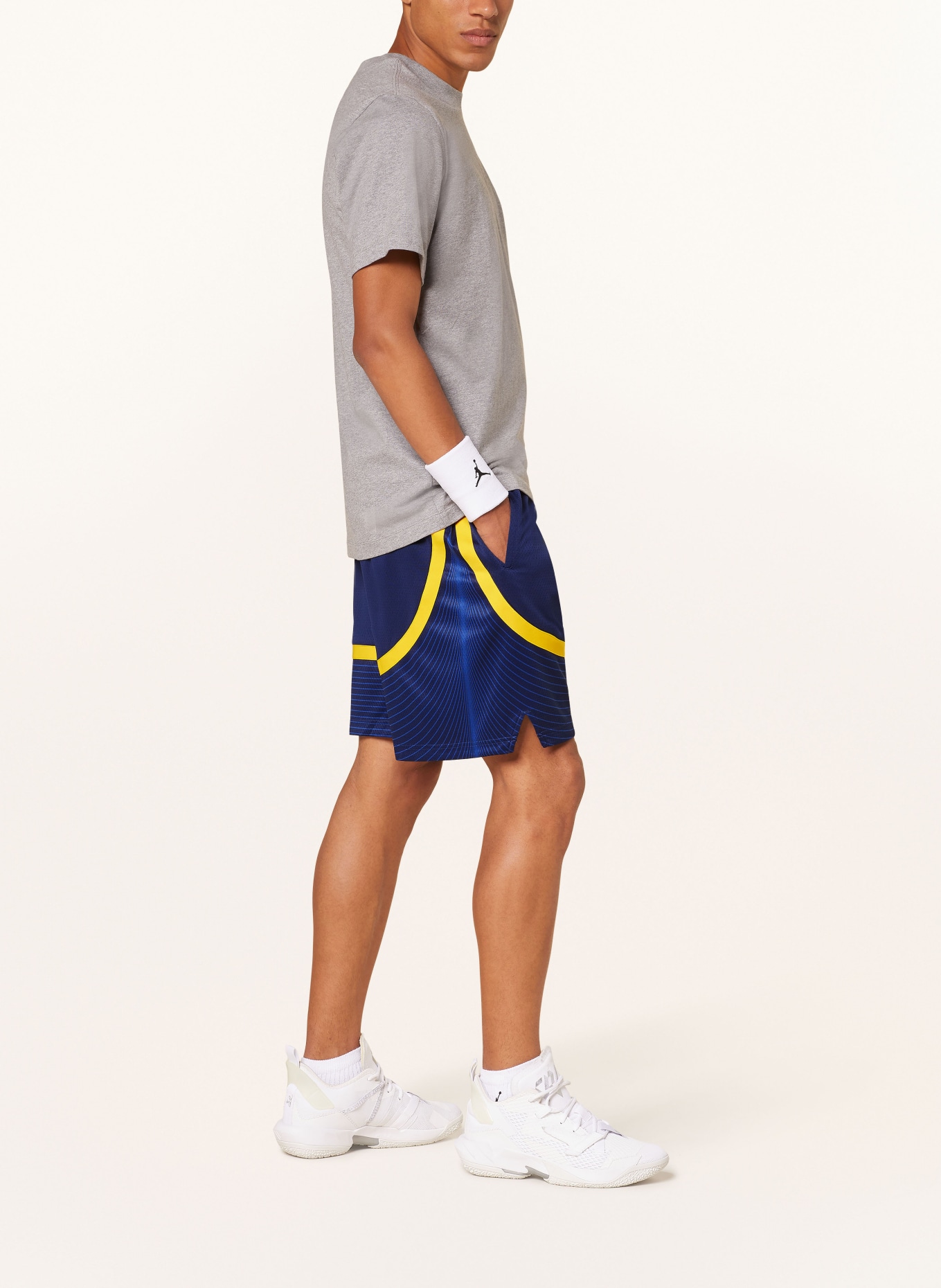 JORDAN Basketball shorts, Color: DARK BLUE/ YELLOW (Image 4)