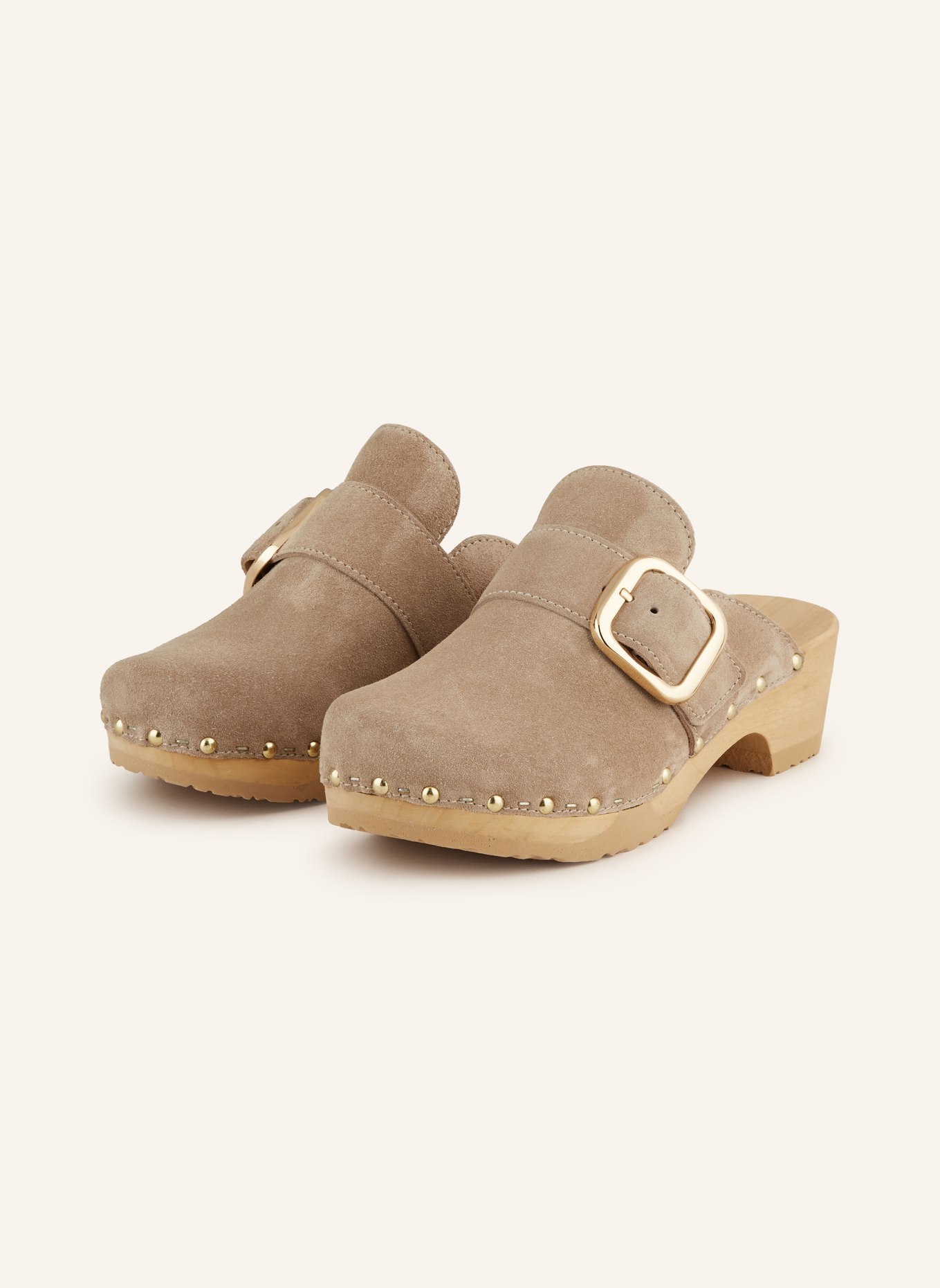 SOFTCLOX Mules TESSA with rivets, Color: TAUPE (Image 1)