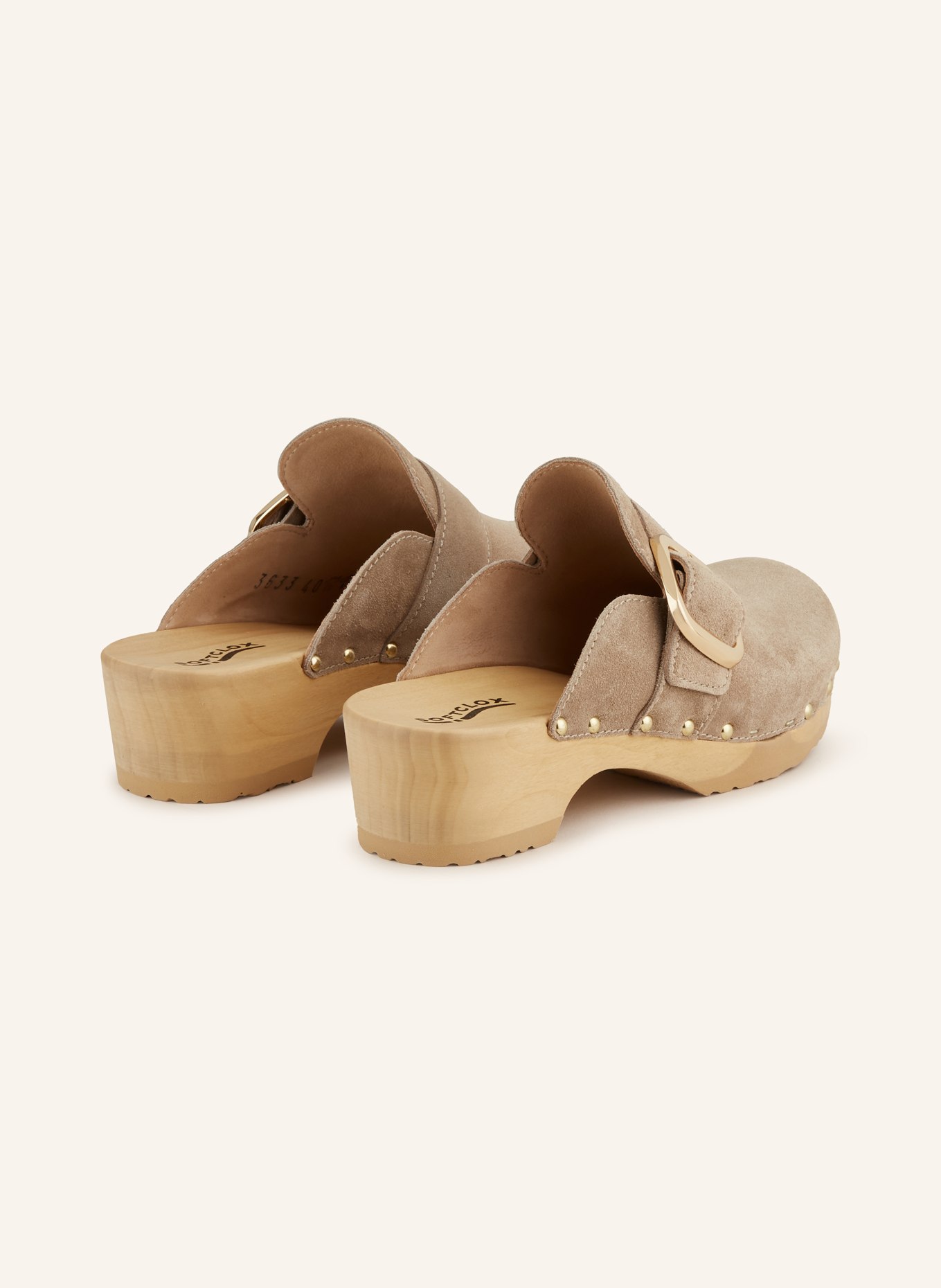 SOFTCLOX Mules TESSA with rivets, Color: TAUPE (Image 2)