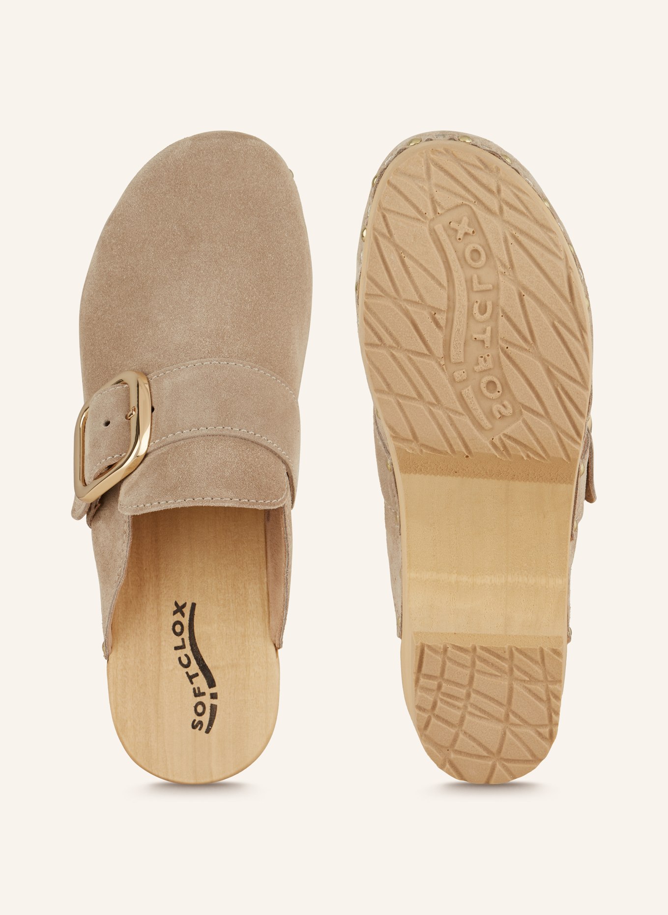 SOFTCLOX Mules TESSA with rivets, Color: TAUPE (Image 5)