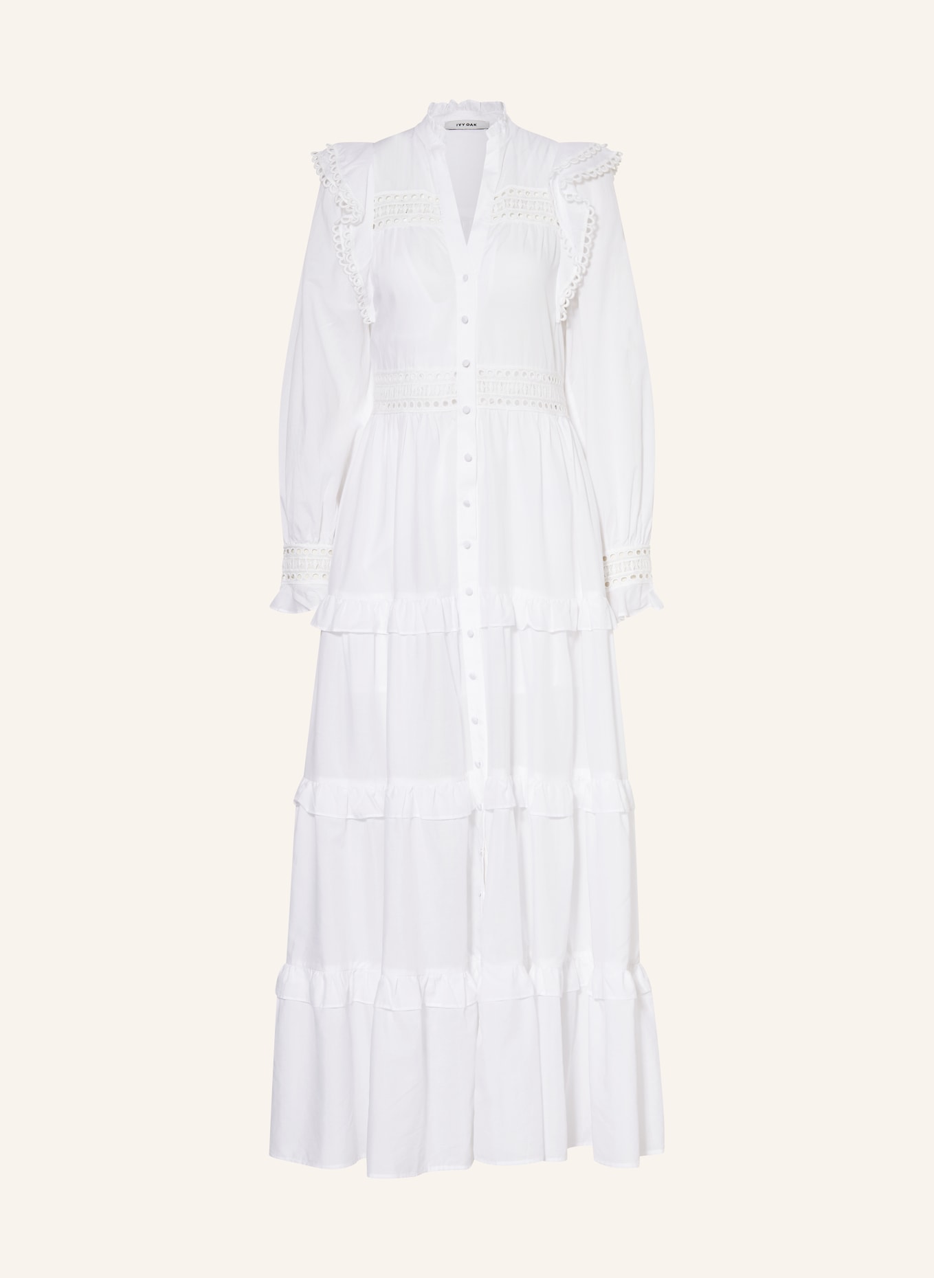 IVY OAK Shirt dress DENISA with broderie anglaise and ruffles, Color: WHITE (Image 1)