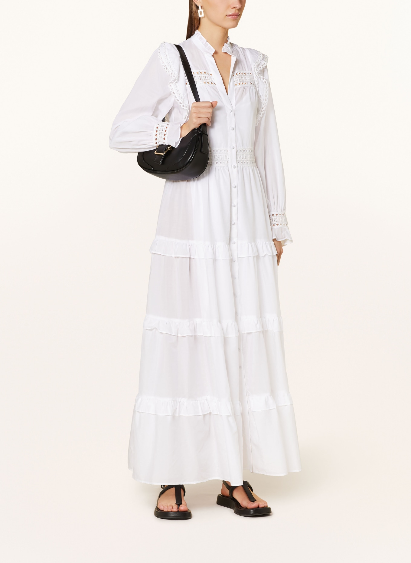 IVY OAK Shirt dress DENISA with broderie anglaise and ruffles, Color: WHITE (Image 2)
