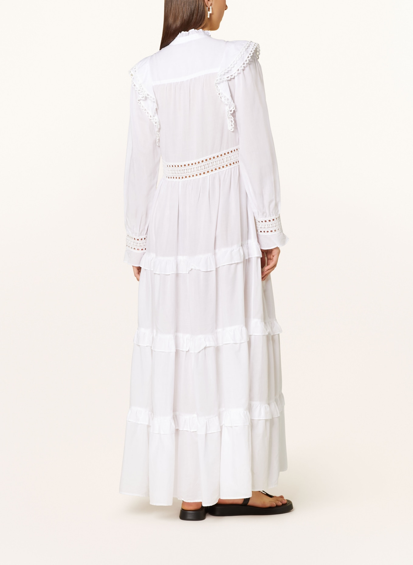 IVY OAK Shirt dress DENISA with broderie anglaise and ruffles, Color: WHITE (Image 3)