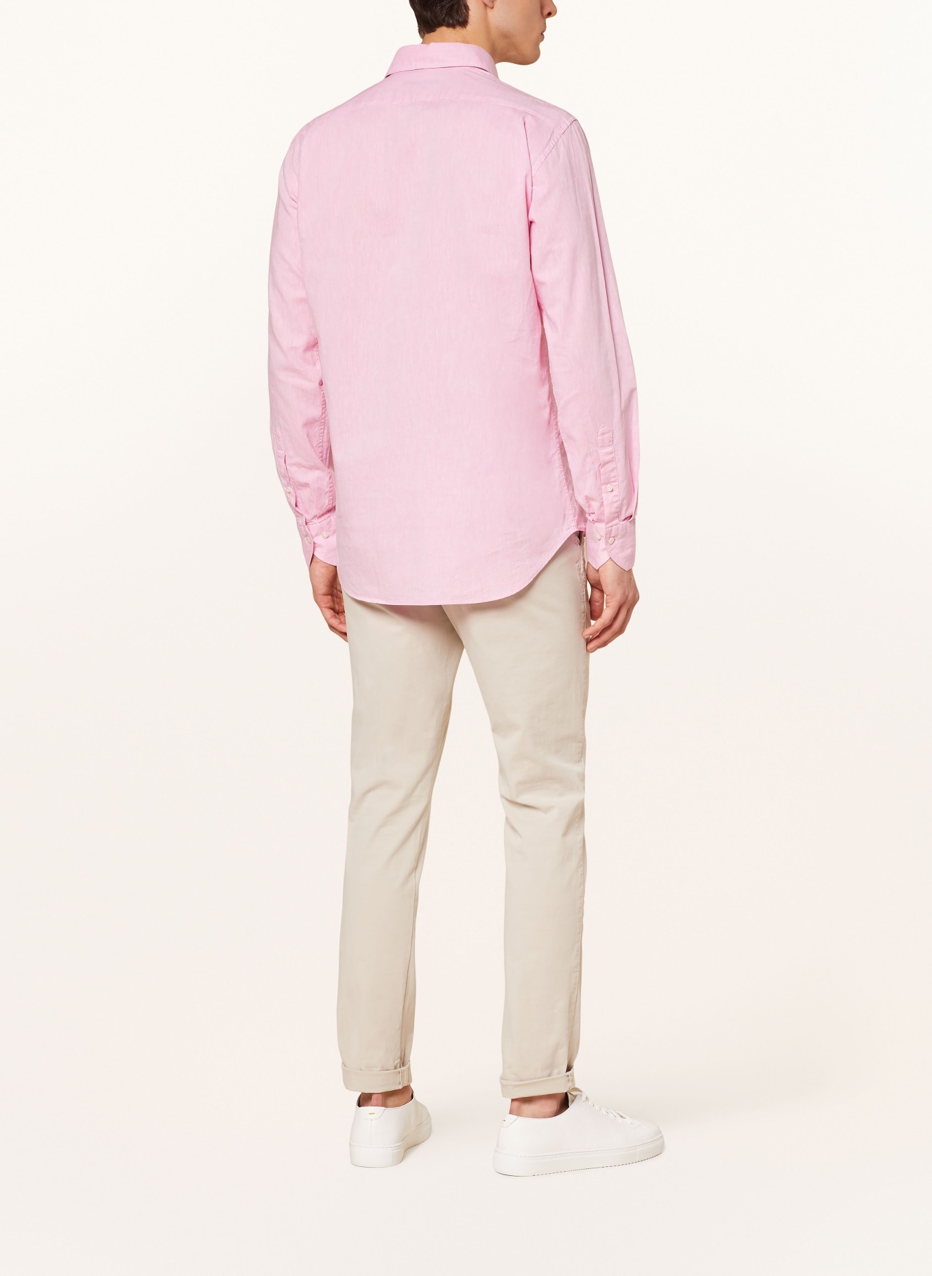 STROKESMAN'S Shirt regular fit with linen, Color: PINK (Image 3)