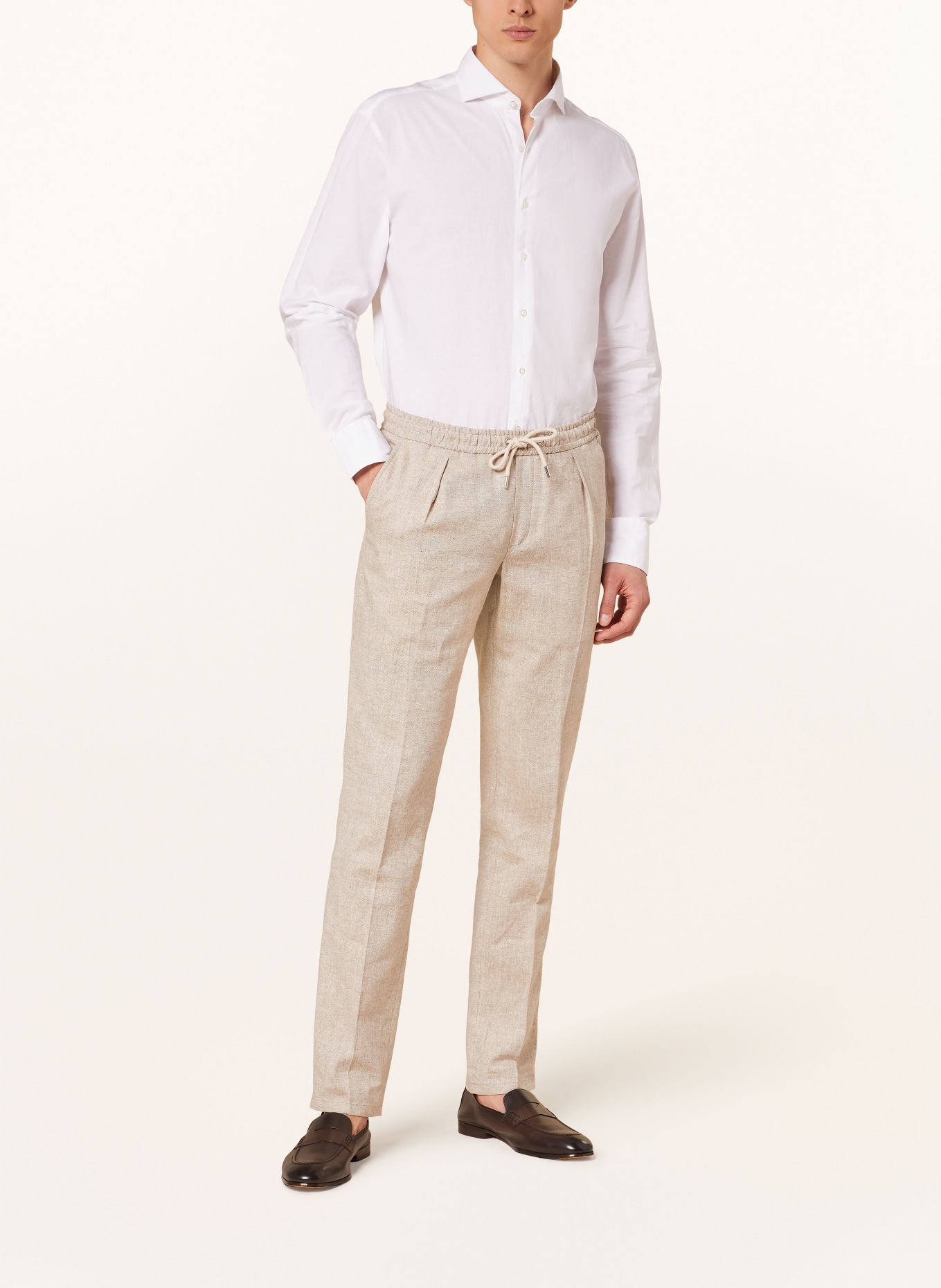 STROKESMAN'S Shirt regular fit with linen, Color: WHITE (Image 2)