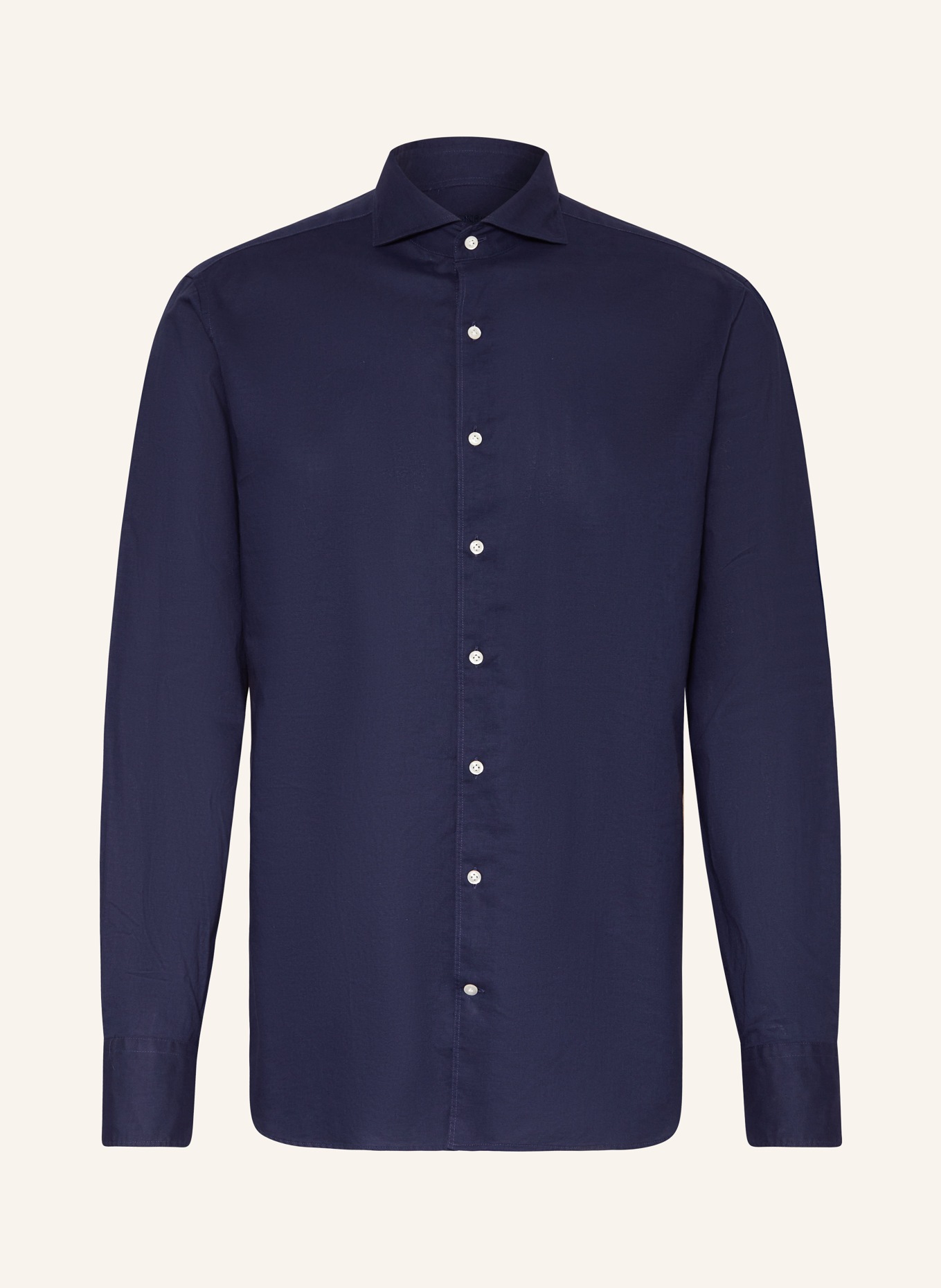 STROKESMAN'S Shirt regular fit with linen, Color: DARK BLUE (Image 1)