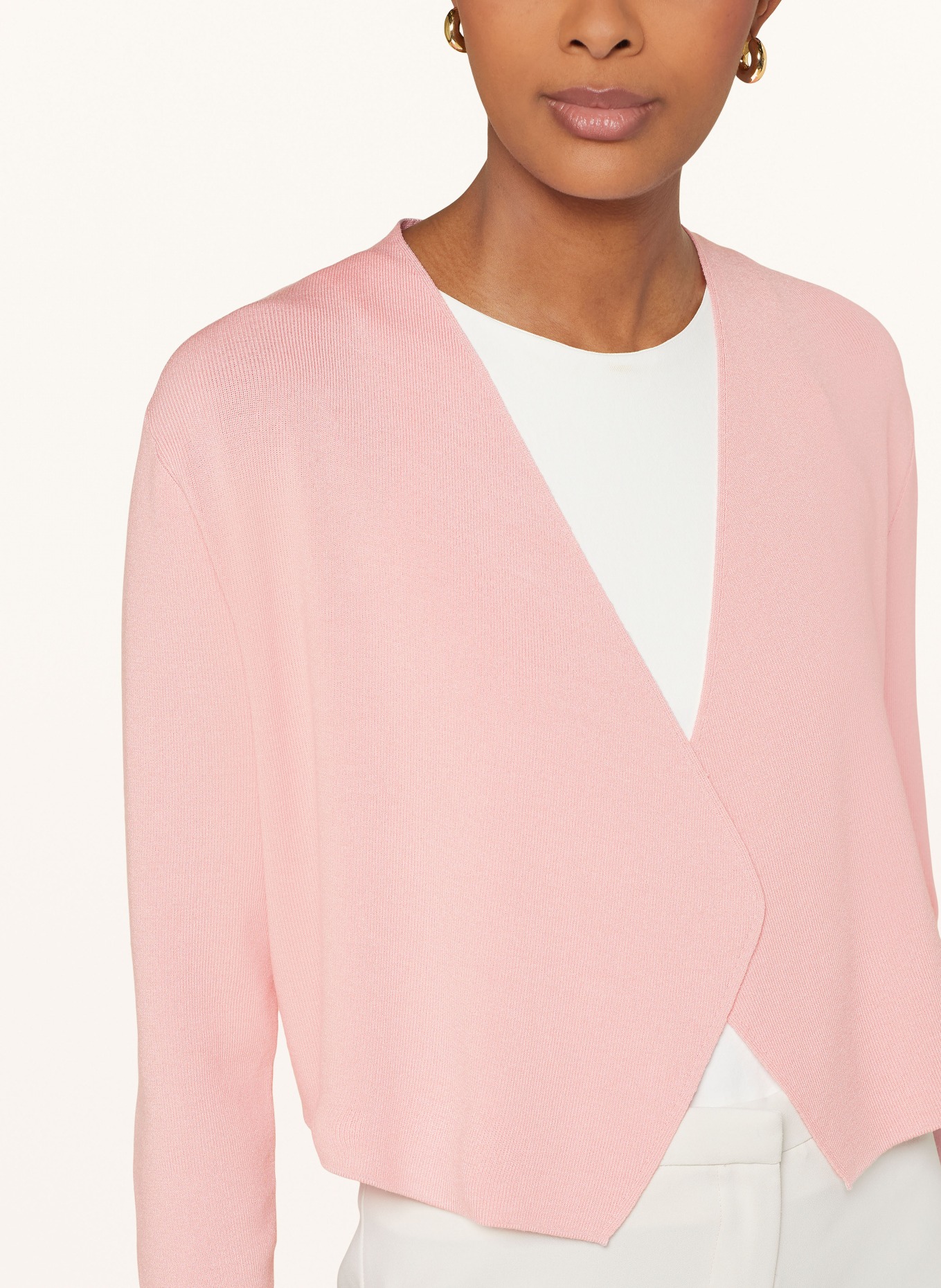comma Knit cardigan with 3/4 sleeves, Color: PINK (Image 4)