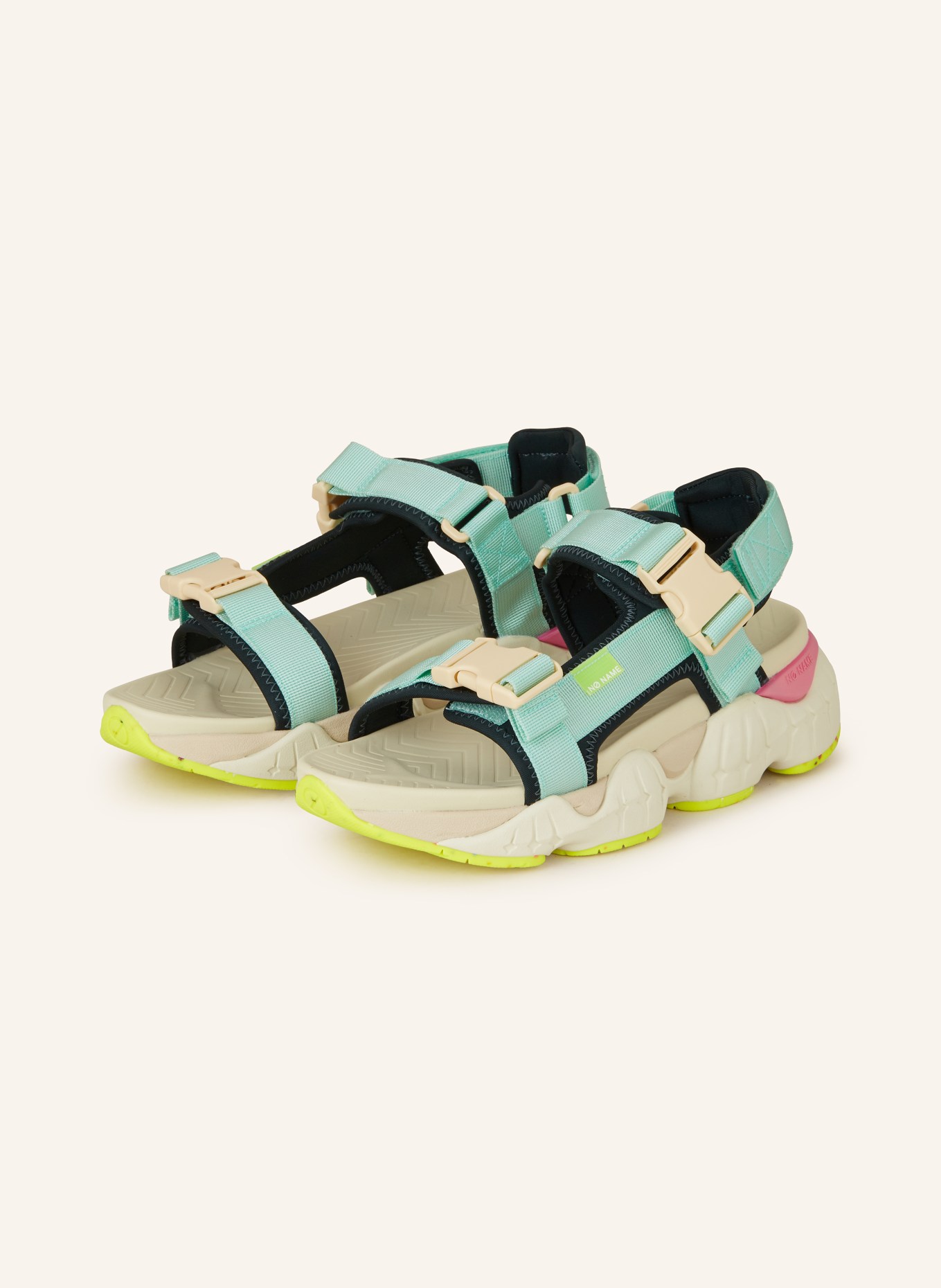 NO NAME Platform sandals KRAZEE, Color: MINT/ PINK (Image 1)