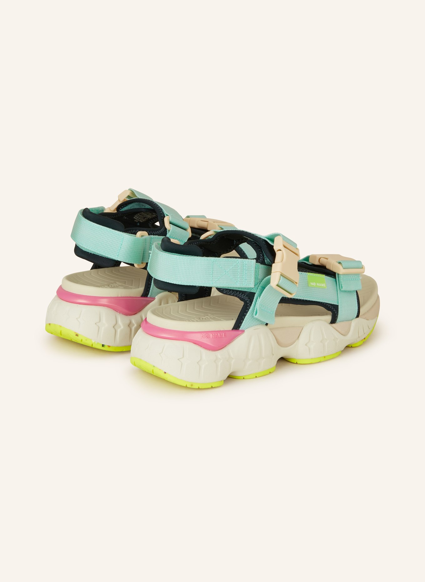 NO NAME Platform sandals KRAZEE, Color: MINT/ PINK (Image 2)