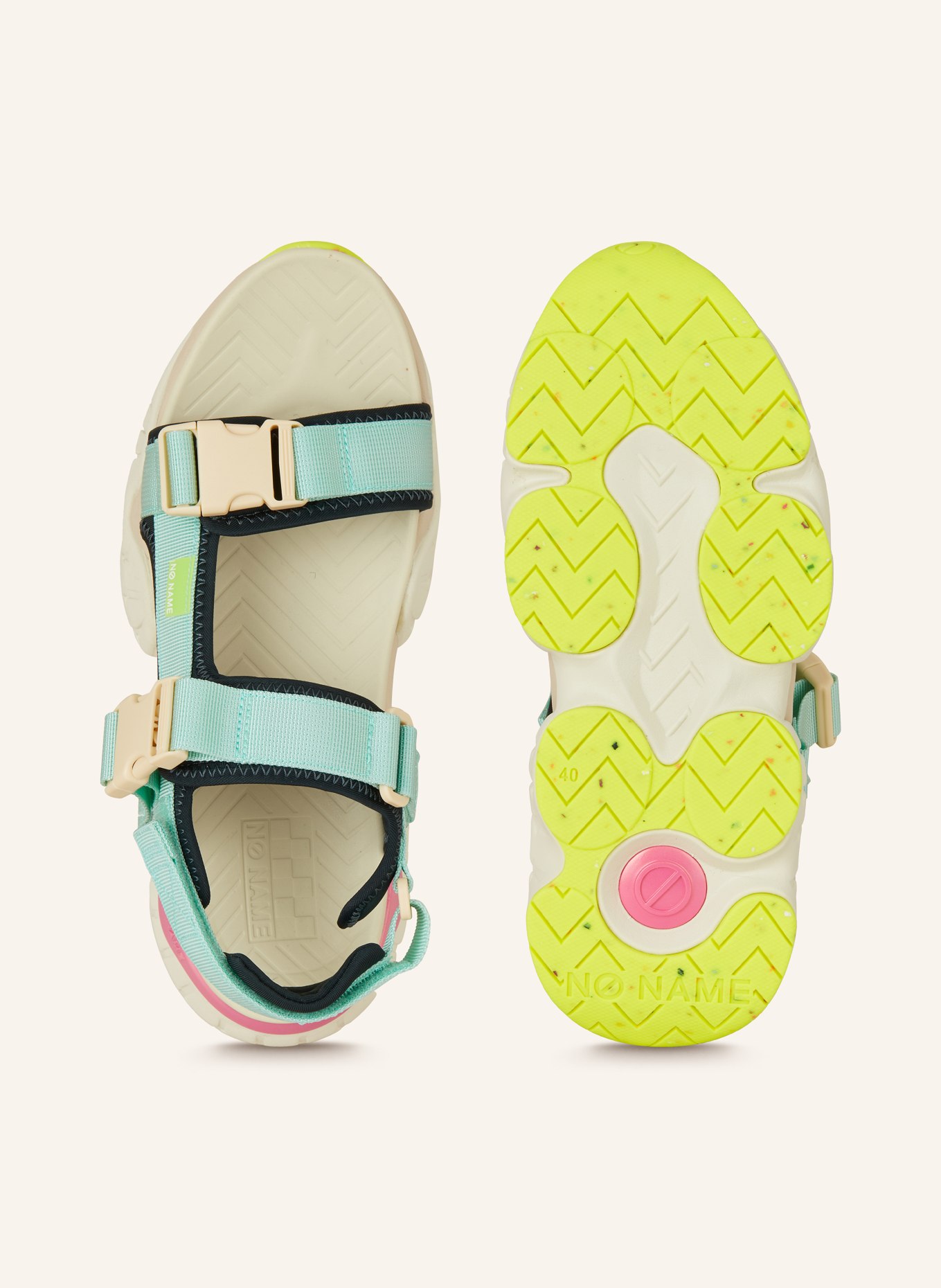 NO NAME Platform sandals KRAZEE, Color: MINT/ PINK (Image 5)