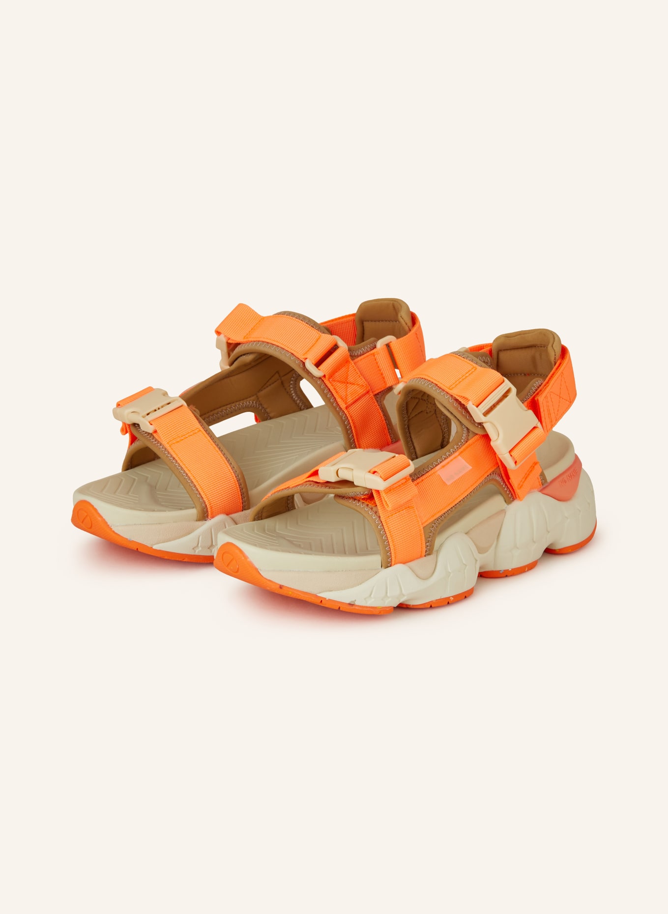 NO NAME Sandals KRAZEE, Color: CAMEL/ NEON ORANGE (Image 1)