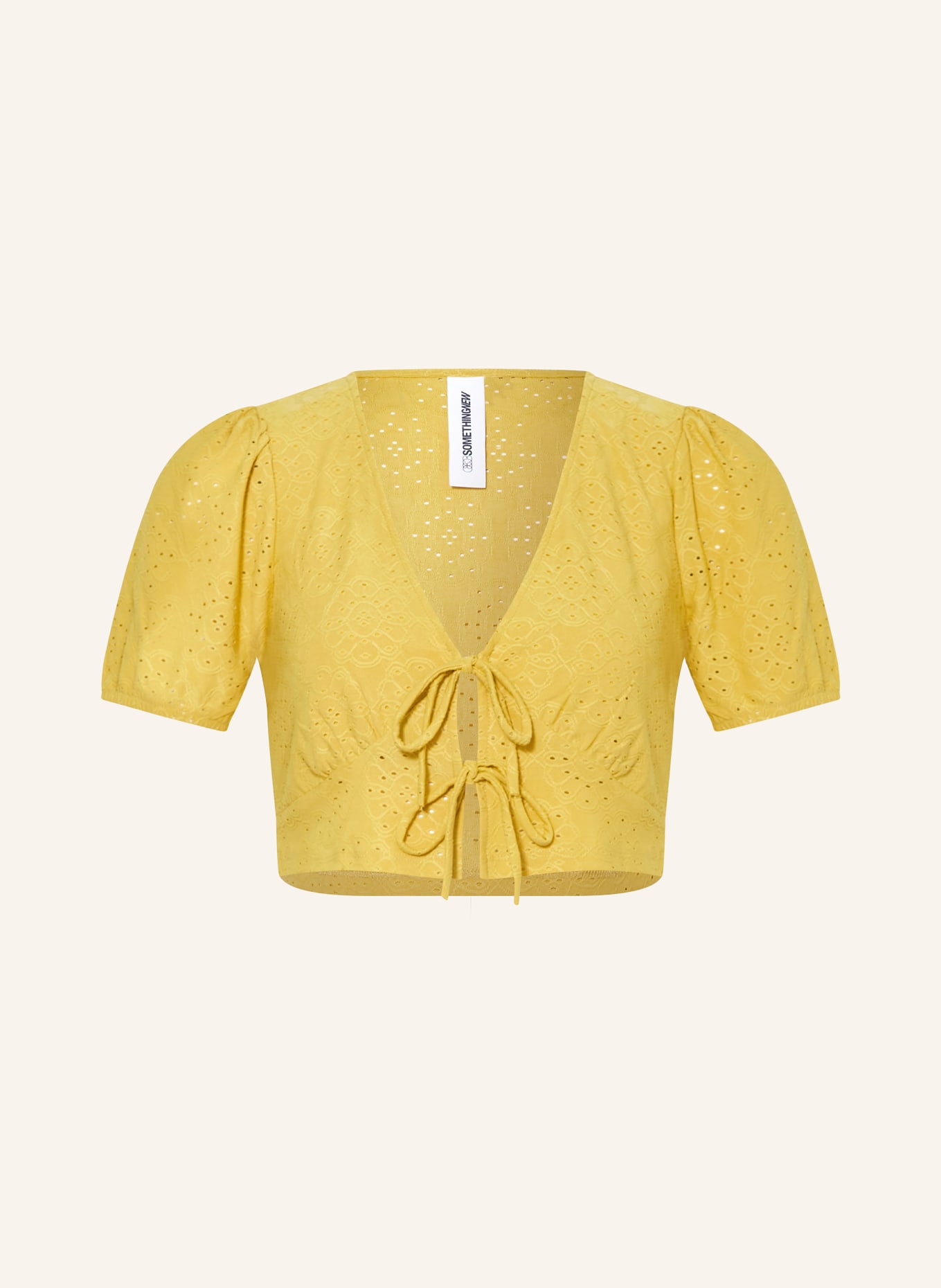 SOMETHINGNEW Cropped blouse, Color: DARK YELLOW (Image 1)