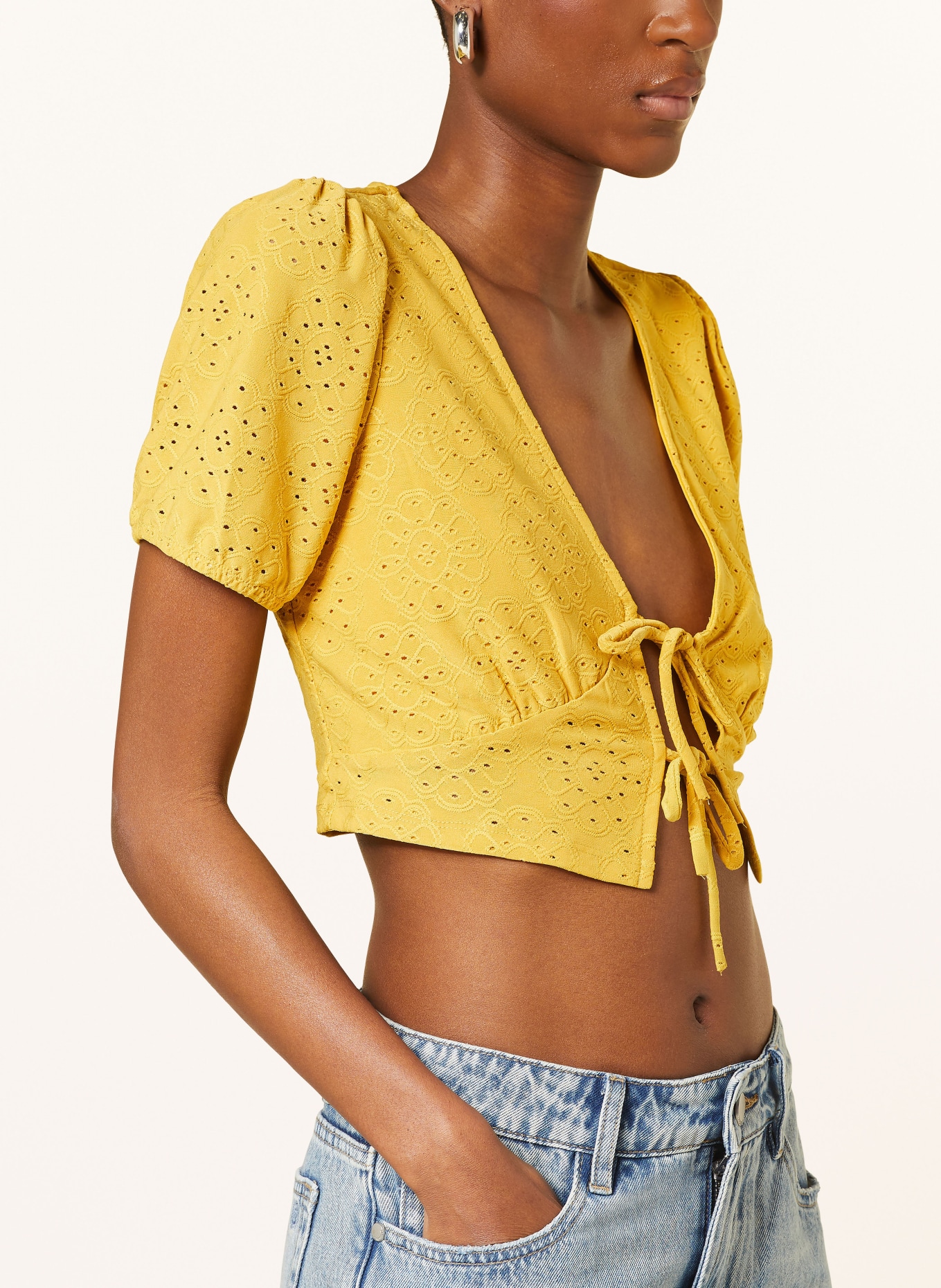 SOMETHINGNEW Cropped blouse, Color: DARK YELLOW (Image 4)