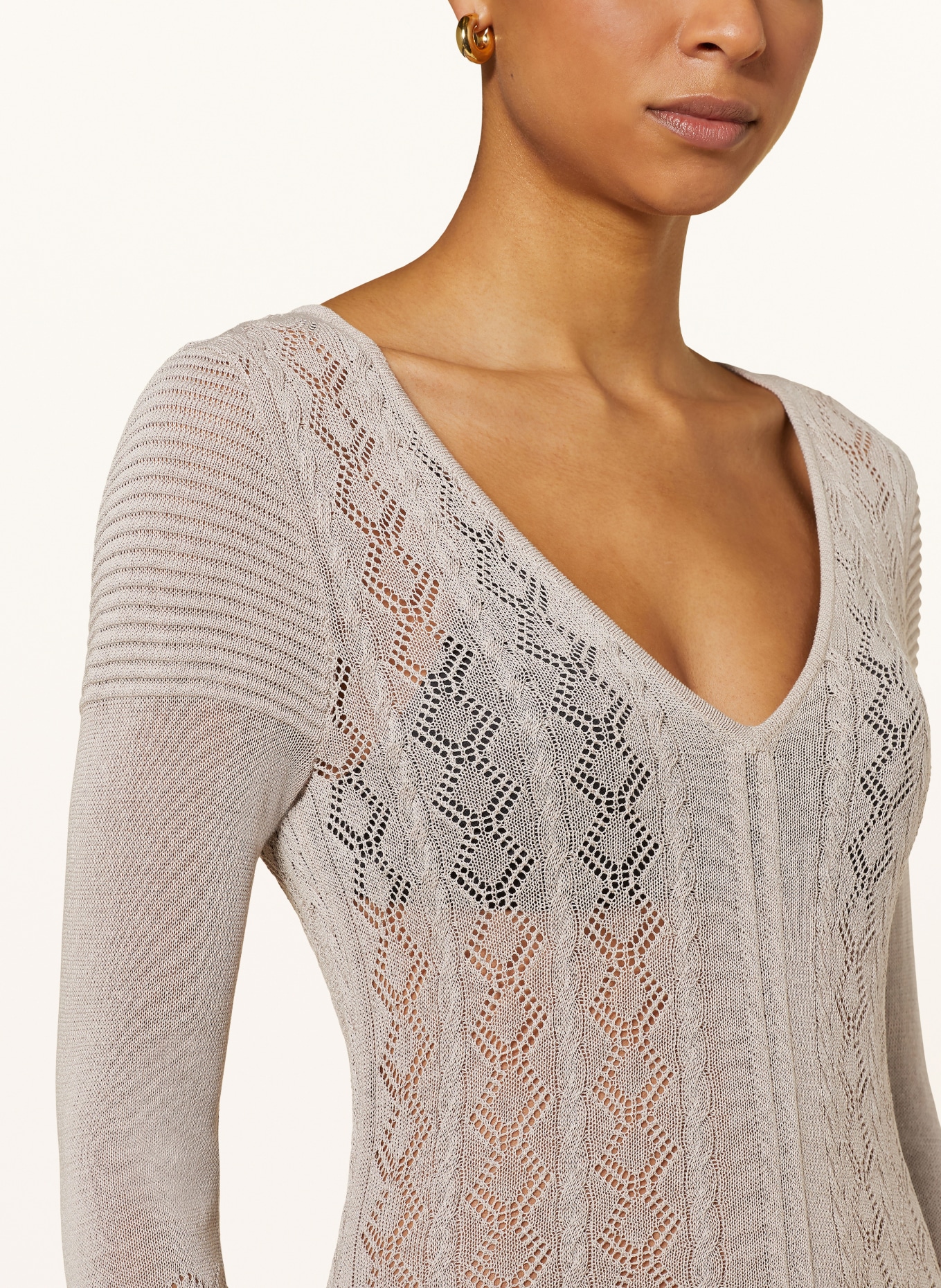 SOMETHINGNEW Knit dress SNEVE, Color: BEIGE (Image 4)