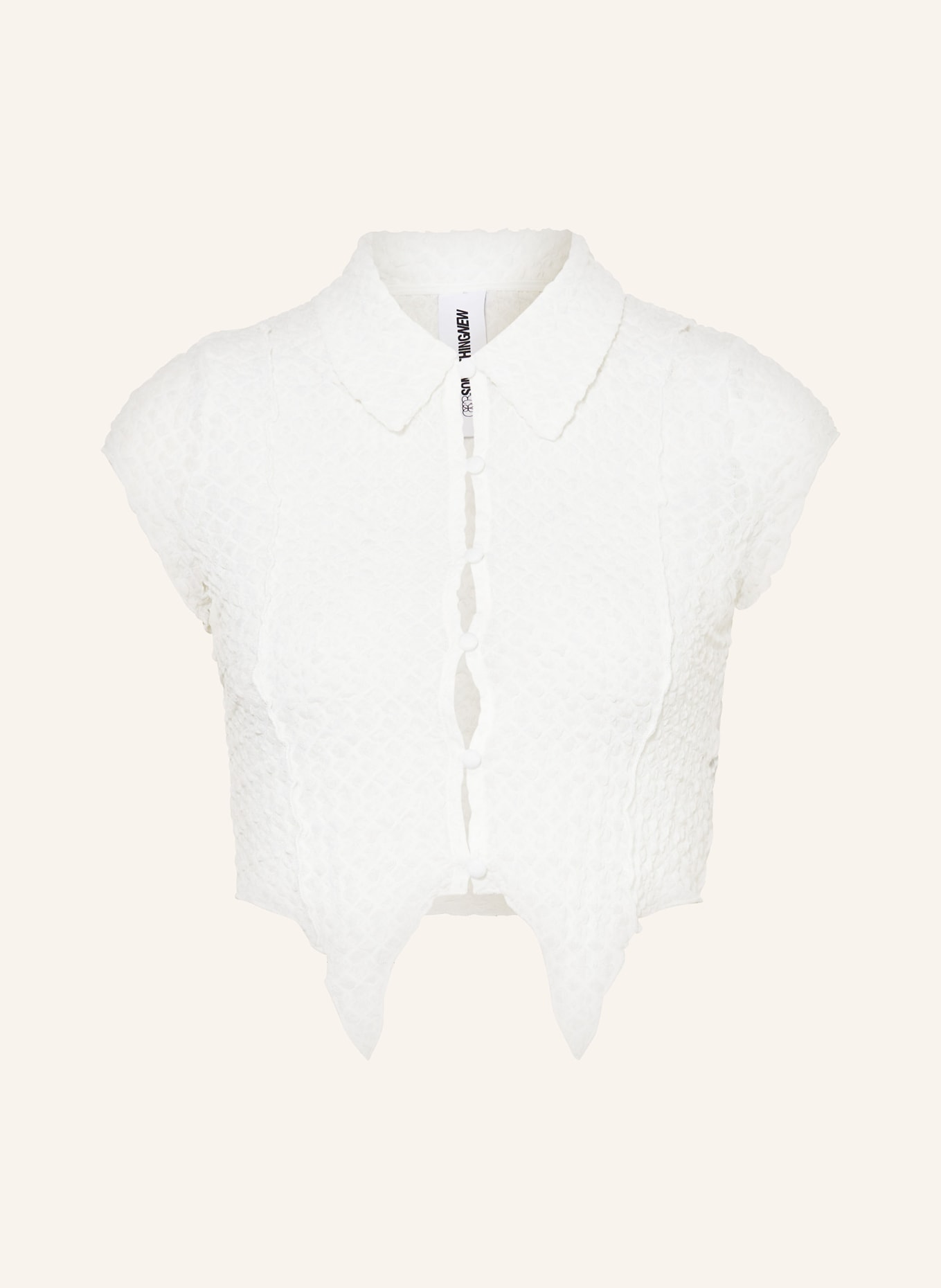 SOMETHINGNEW Cropped blouse SNMILA, Color: WHITE (Image 1)