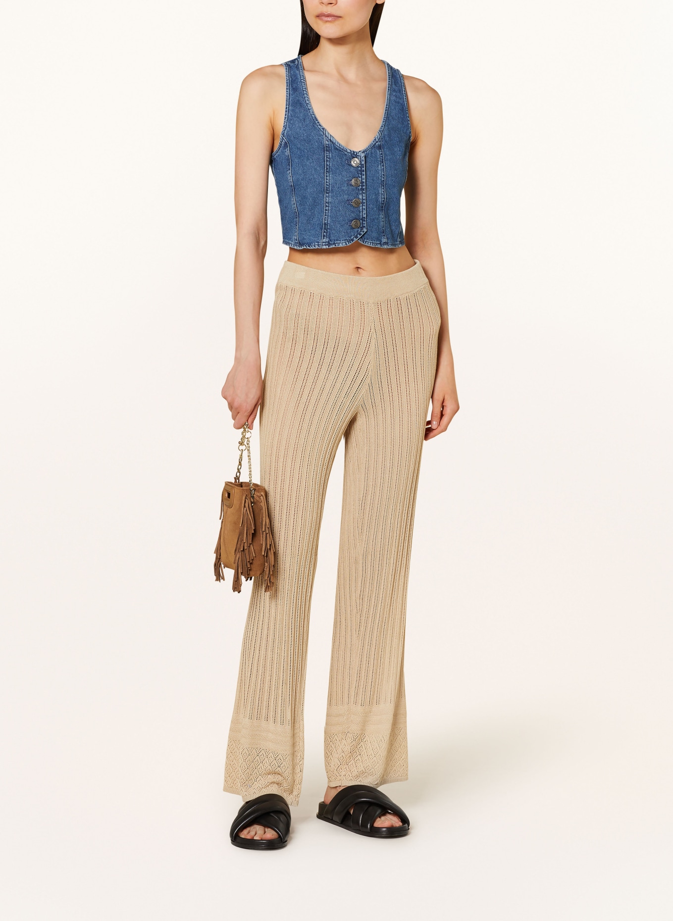 SOMETHINGNEW Knit trousers SNRAYEE, Color: BEIGE (Image 2)