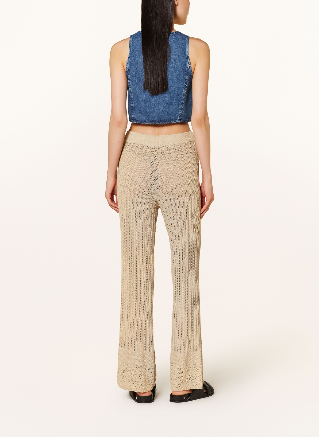 SOMETHINGNEW Knit trousers SNRAYEE, Color: BEIGE (Image 3)