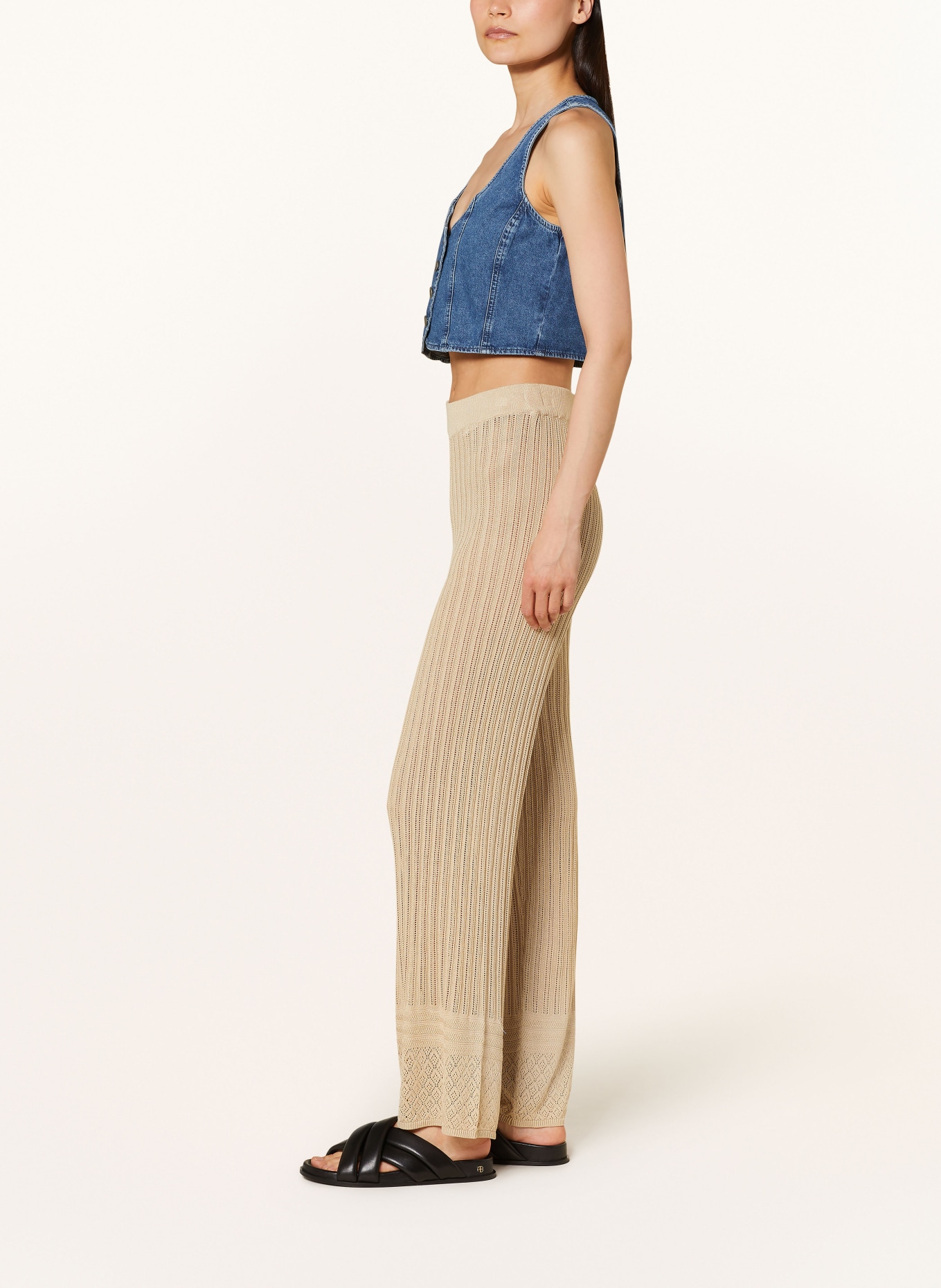 SOMETHINGNEW Knit trousers SNRAYEE, Color: BEIGE (Image 4)