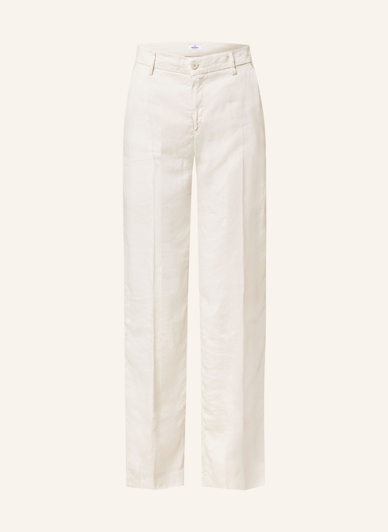 MASON'S Wide leg trousers with linen, Color: ECRU (Image 1)