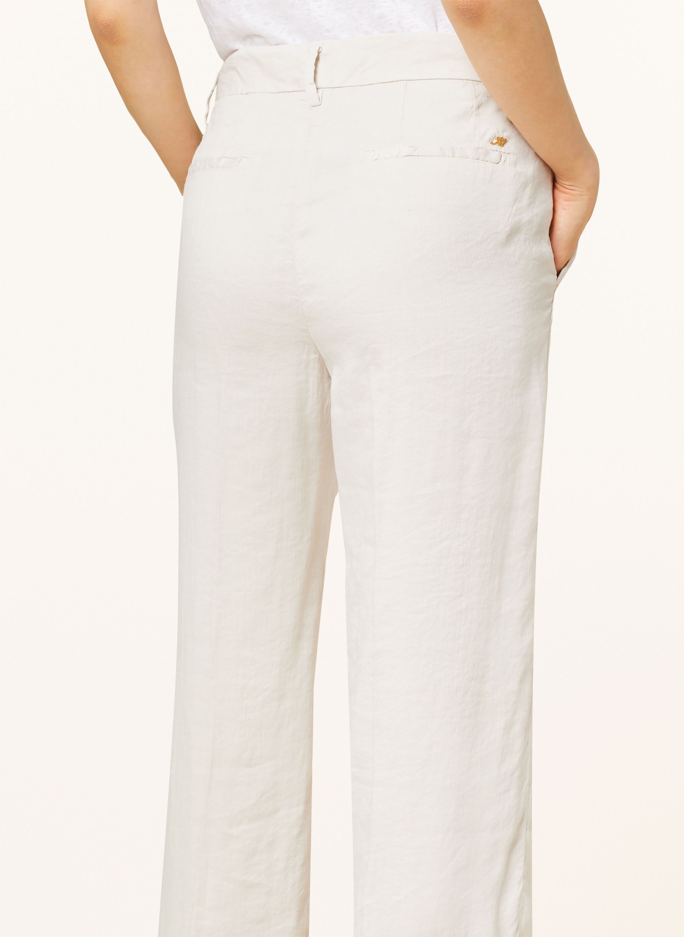 MASON'S Spodnie marlena z dodatkiem lnu, Kolor: ECRU (Obrazek 5)