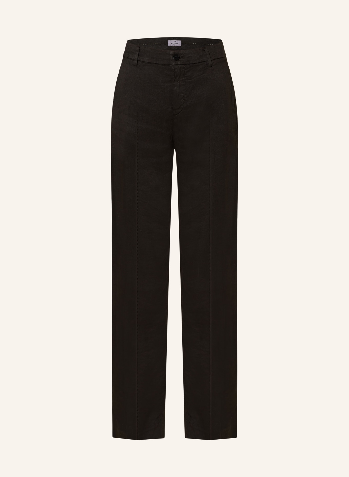 MASON'S Wide leg trousers with linen, Color: BLACK (Image 1)