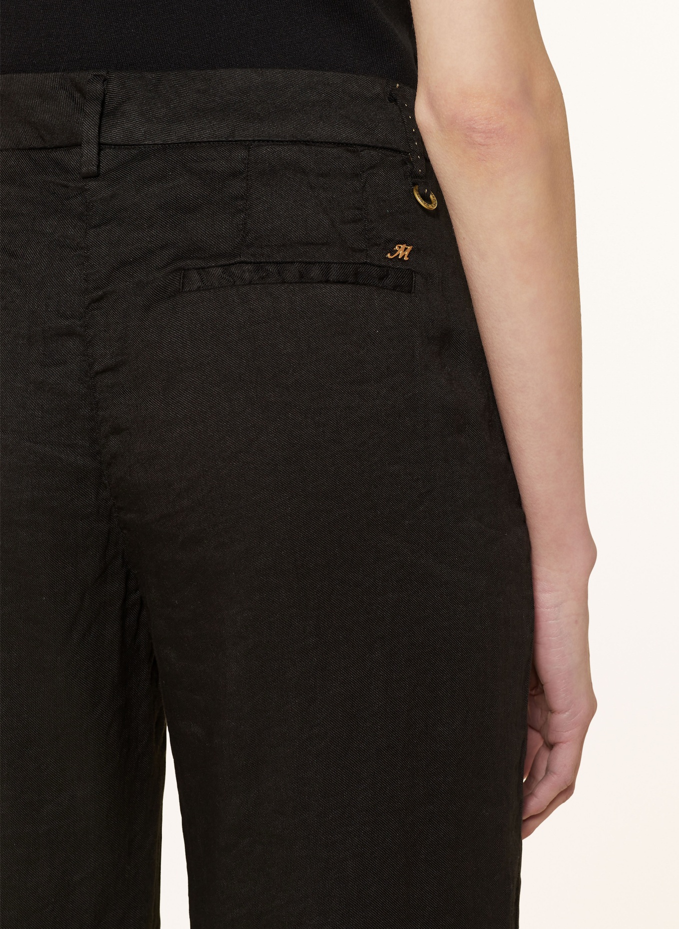 MASON'S Wide leg trousers with linen, Color: BLACK (Image 5)