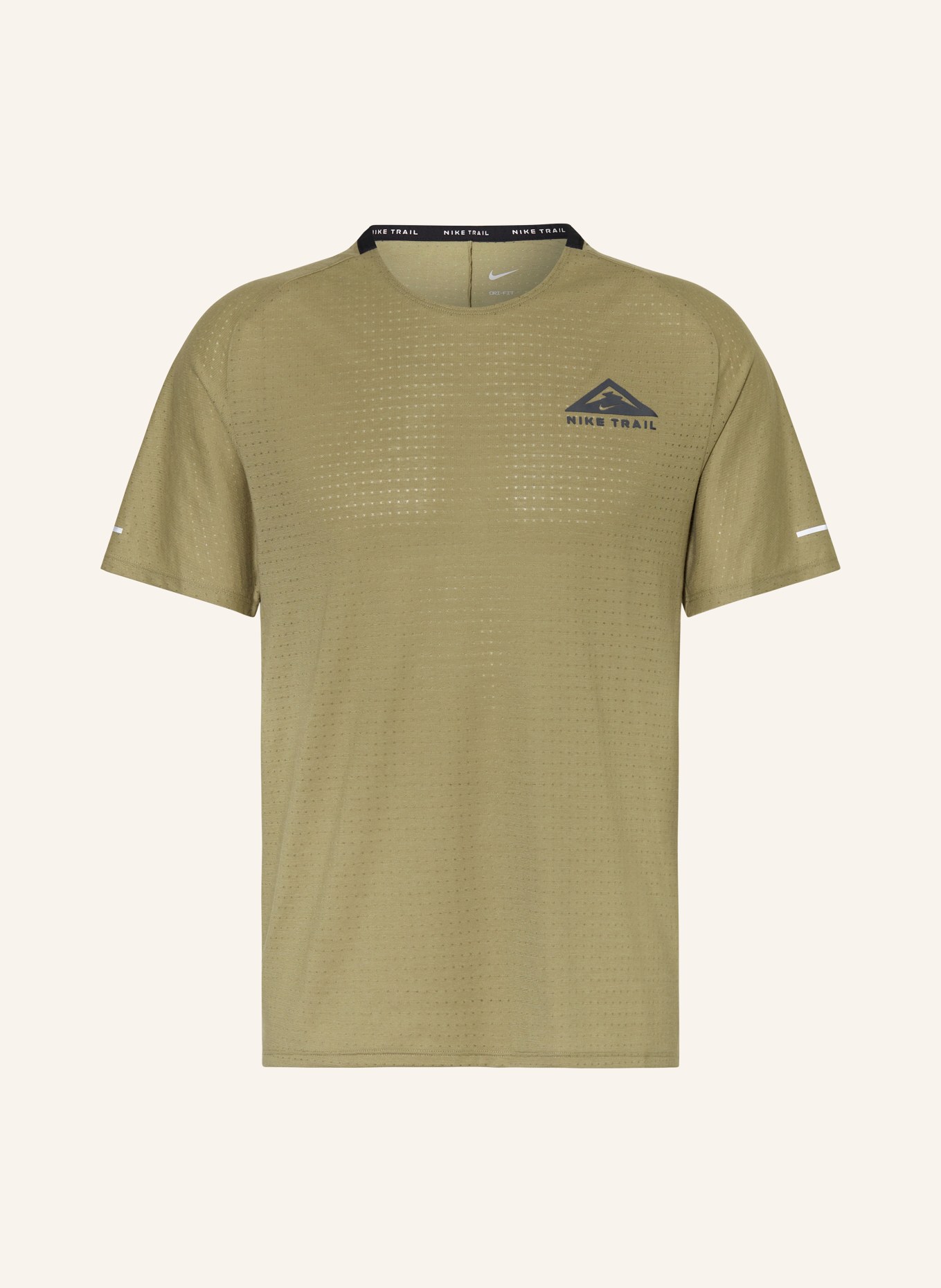 Nike Běžecké tričko TRAIL SOLAR CHASE, Barva: OLIVOVÁ (Obrázek 1)