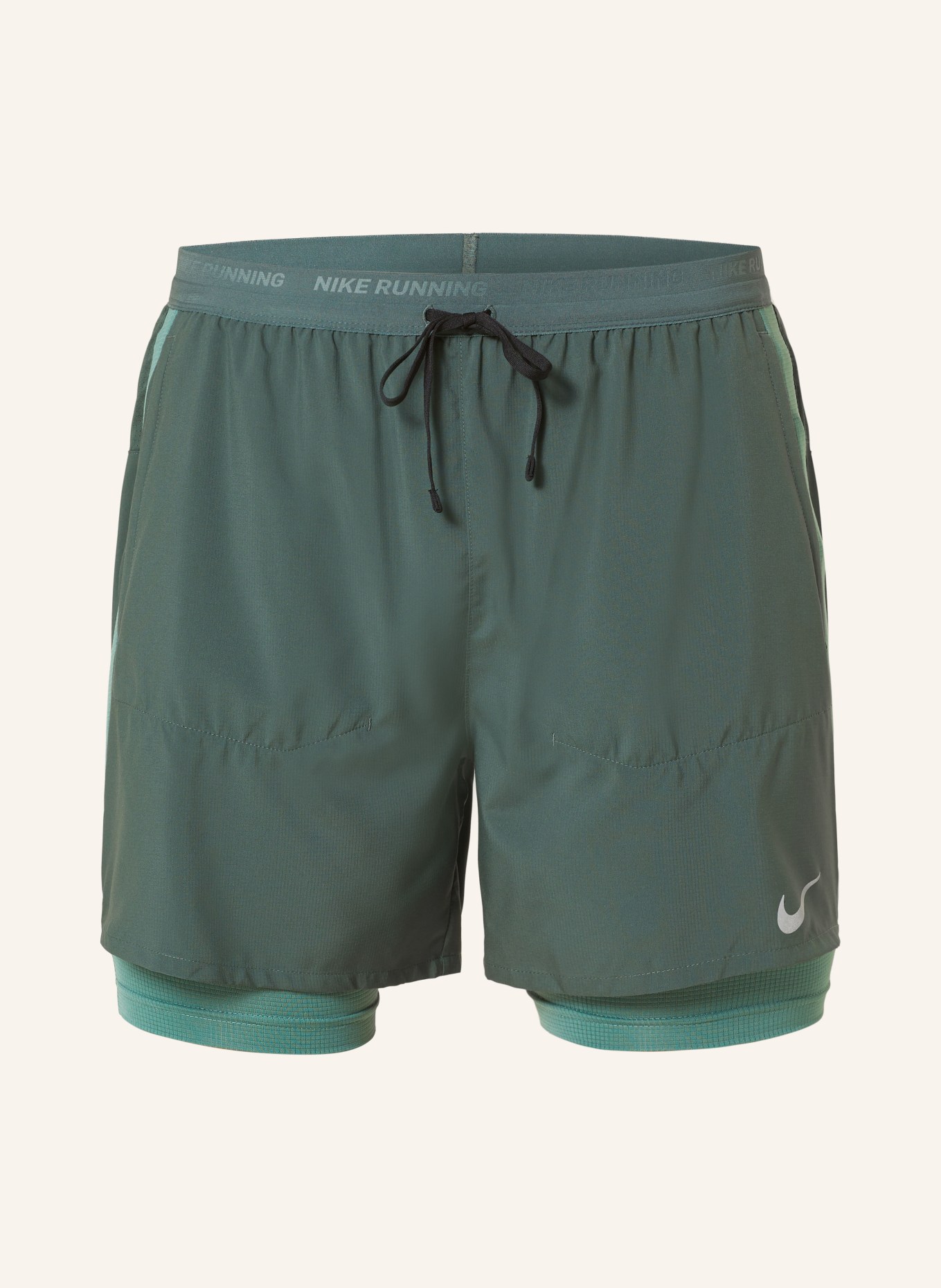 Nike 2-in-1 running shorts STRIDE, Color: GREEN (Image 1)